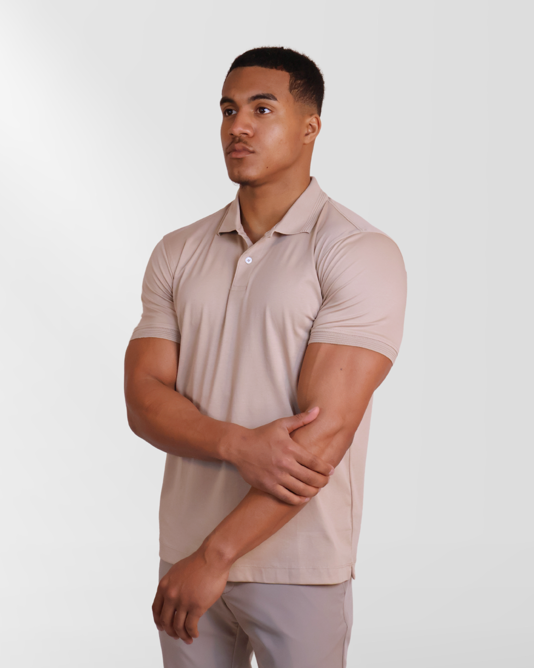 Mercesized Poloshirt Taupe