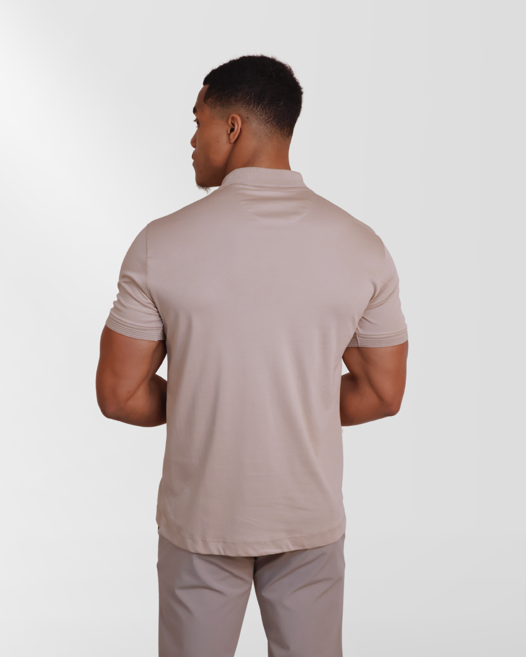 Mercesized Poloshirt Taupe