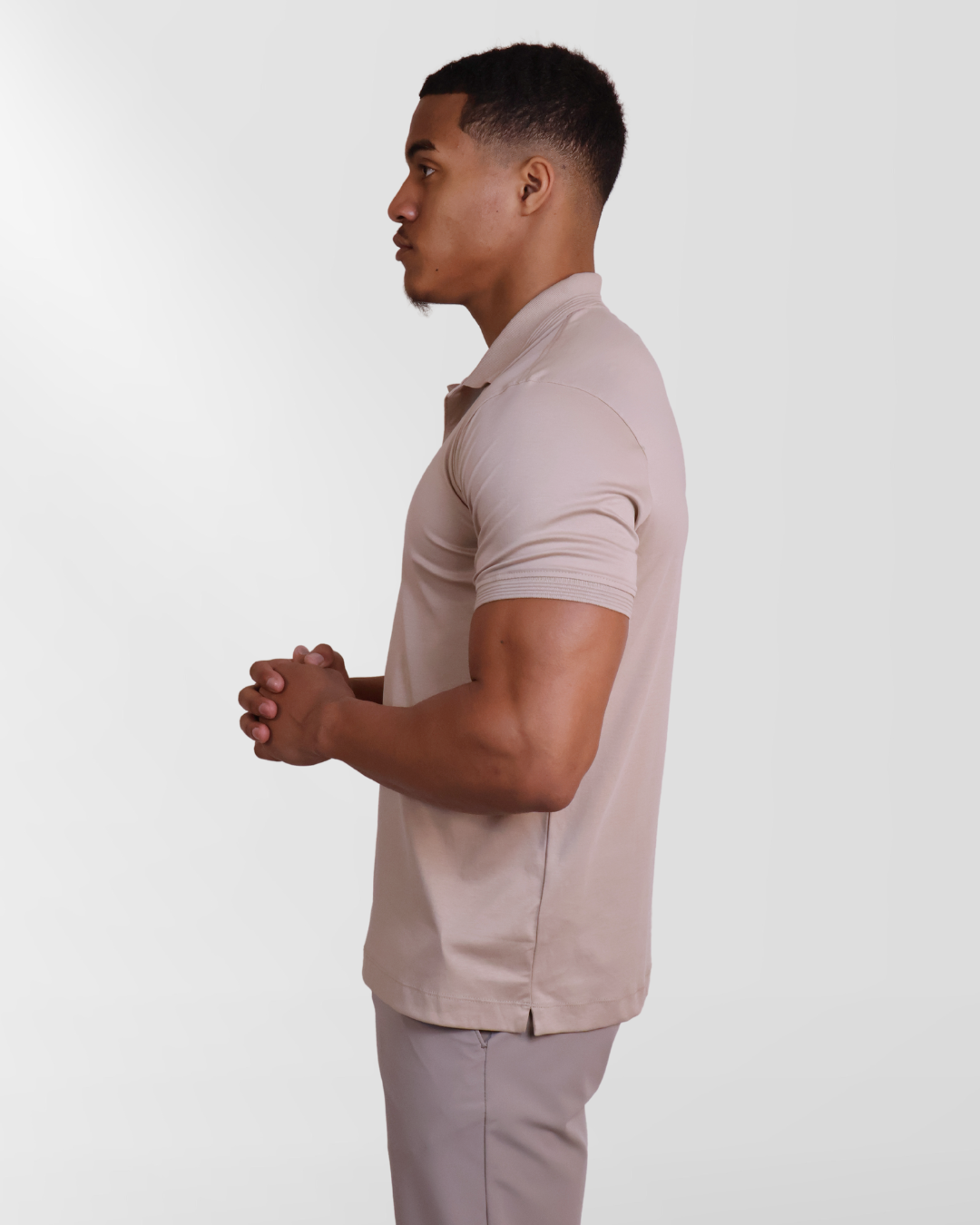 Mercesized Poloshirt Taupe