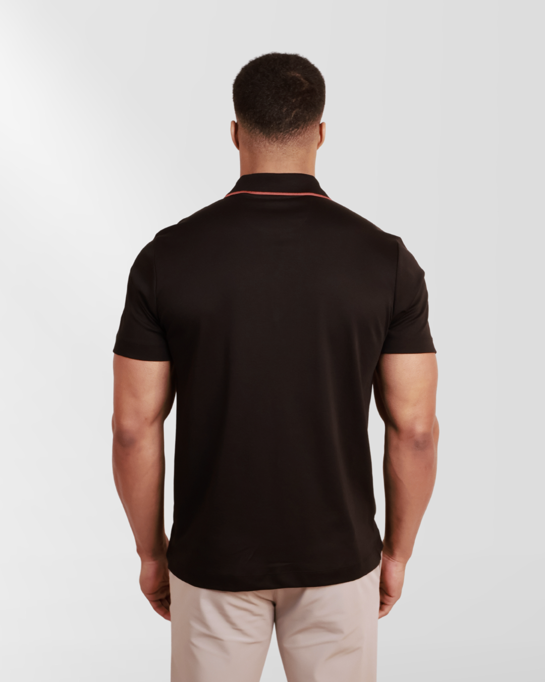 Zipped Poloshirt Black Tile