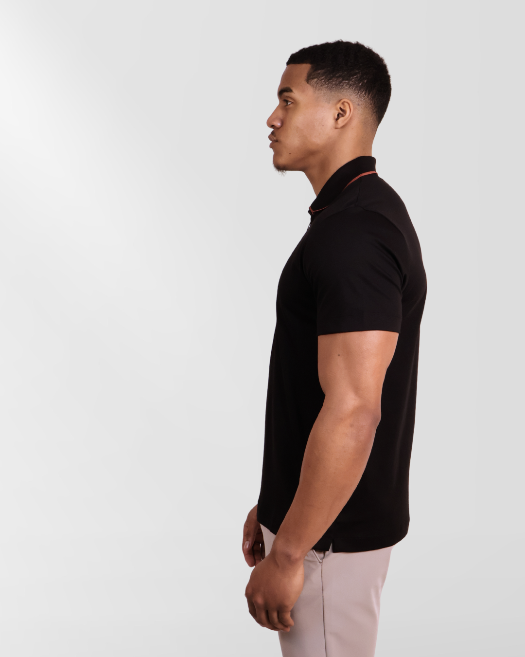 Zipped Poloshirt Black Tile