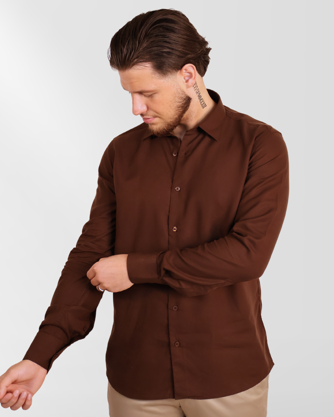 Mercesized Overhemd Brown