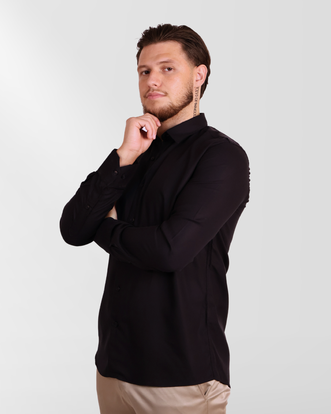 Mercesized Overhemd Black