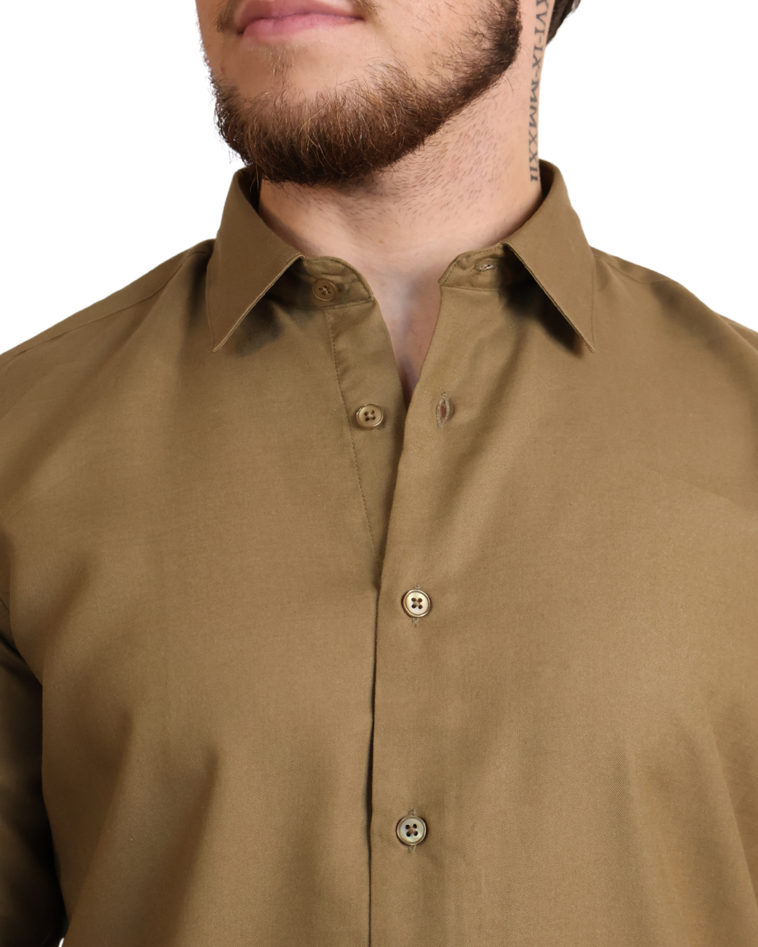 Mercesized Overhemd Khaki