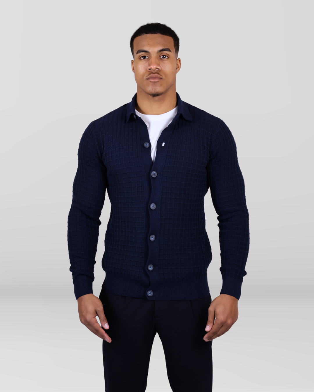 Herenvest met Knoopsluiting Navy