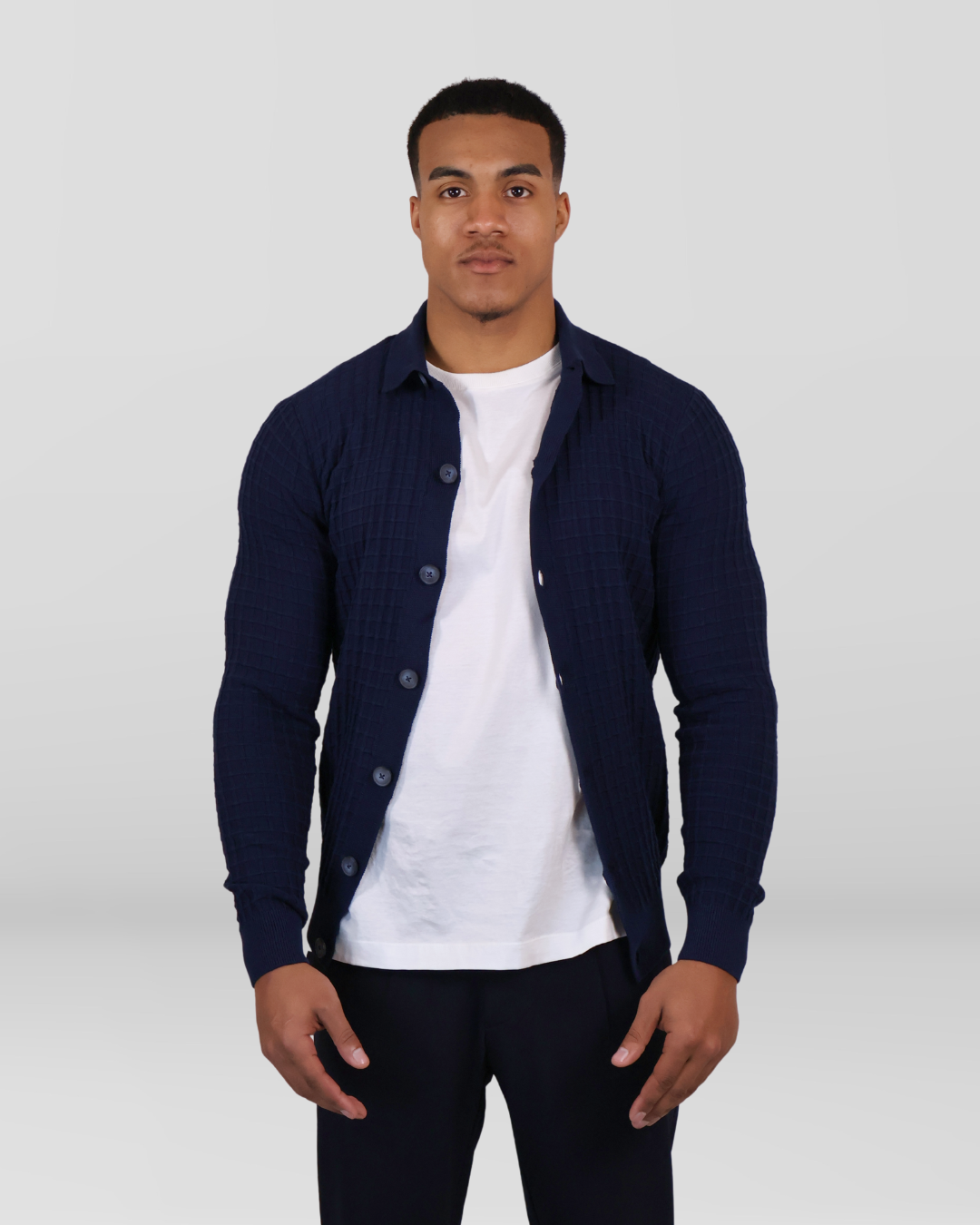 Herenvest met Knoopsluiting Navy