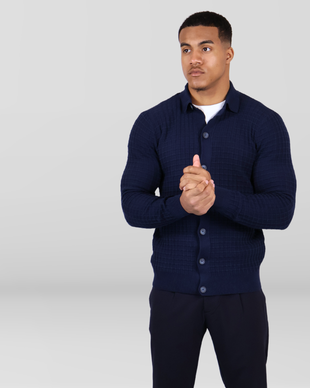 Herenvest met Knoopsluiting Navy