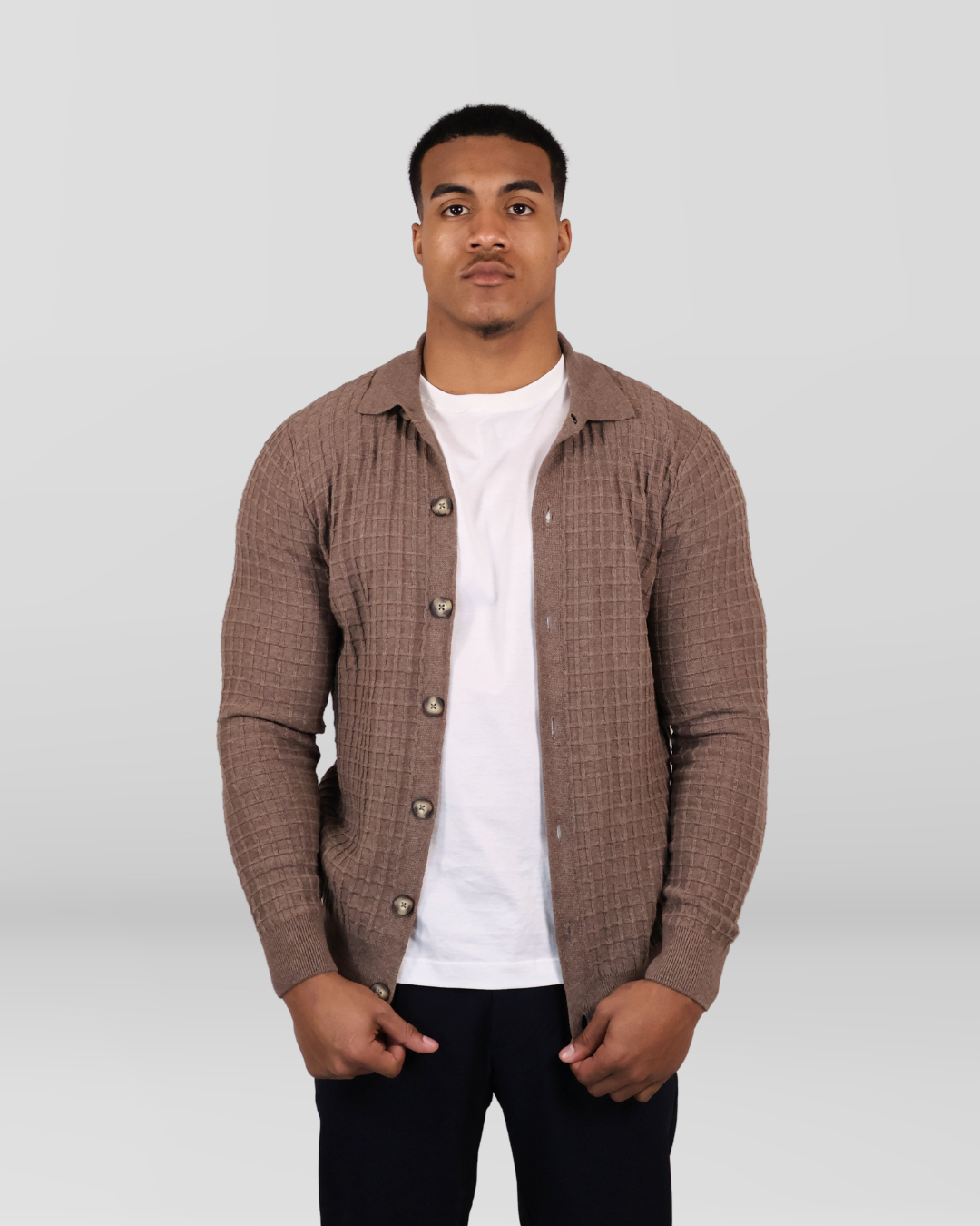 Herenvest met Knoopsluiting Brown
