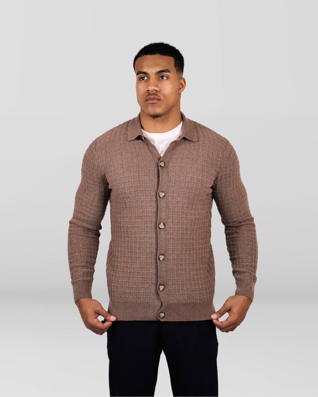 Herenvest met Knoopsluiting Brown