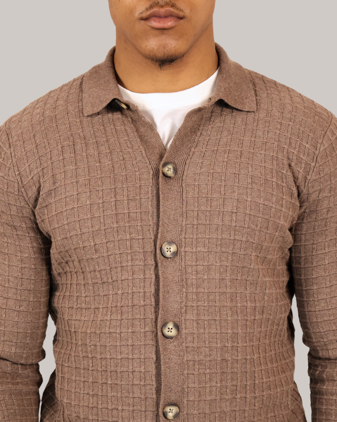 Herenvest met Knoopsluiting Brown