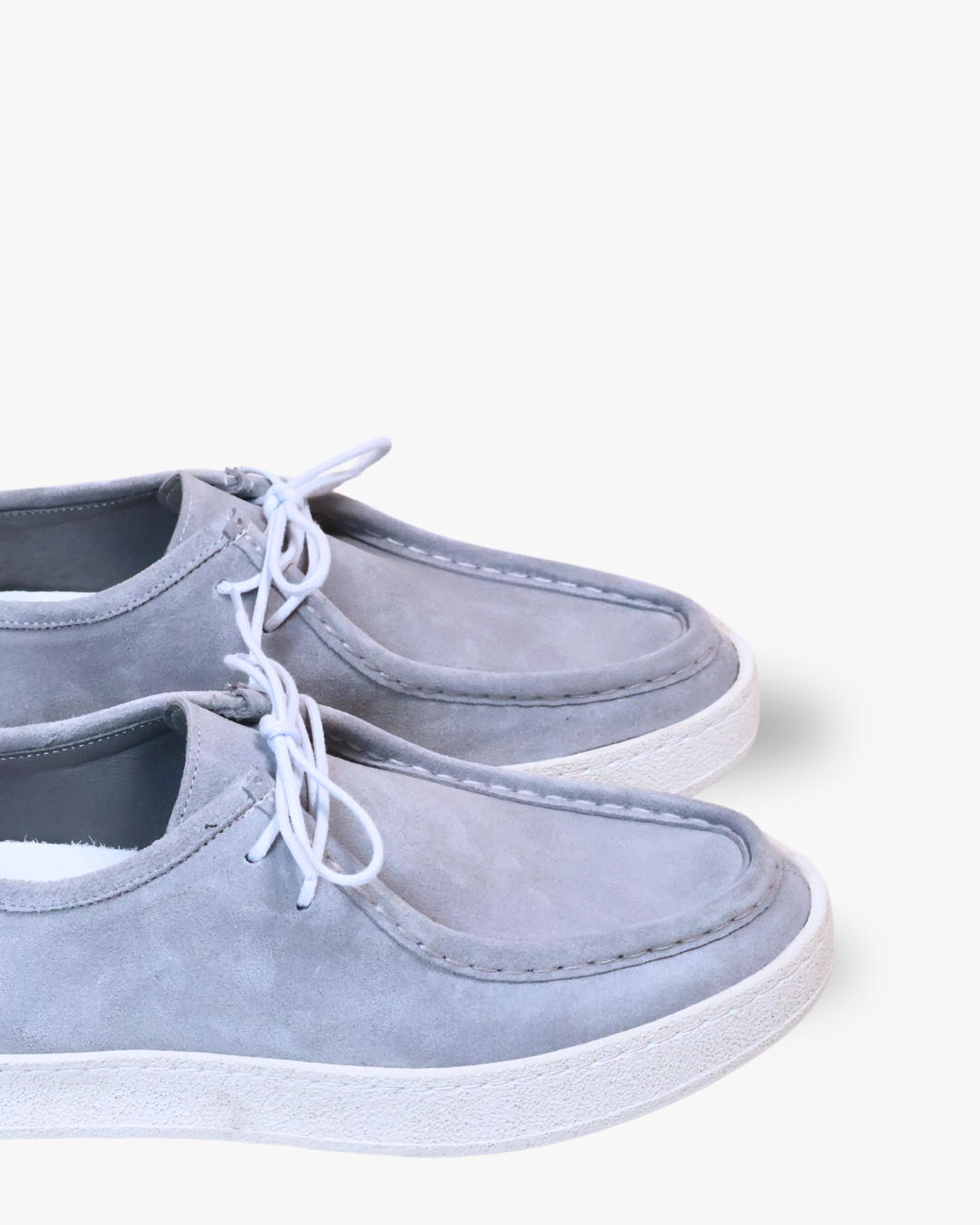 Suede Loafers Met Veters Light Blue