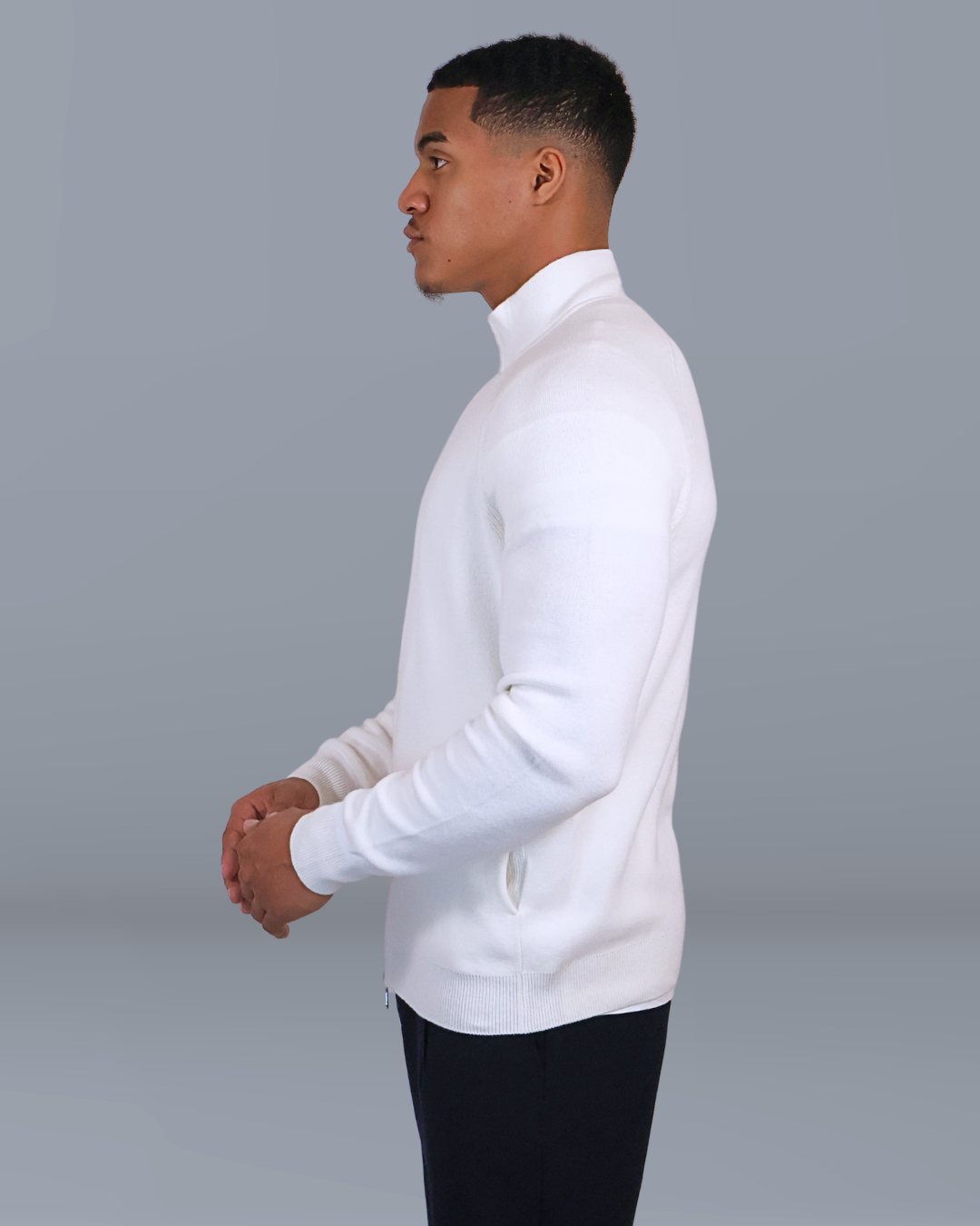 Slim-fit Cashmere Vest Met Dubbele Rits Wit