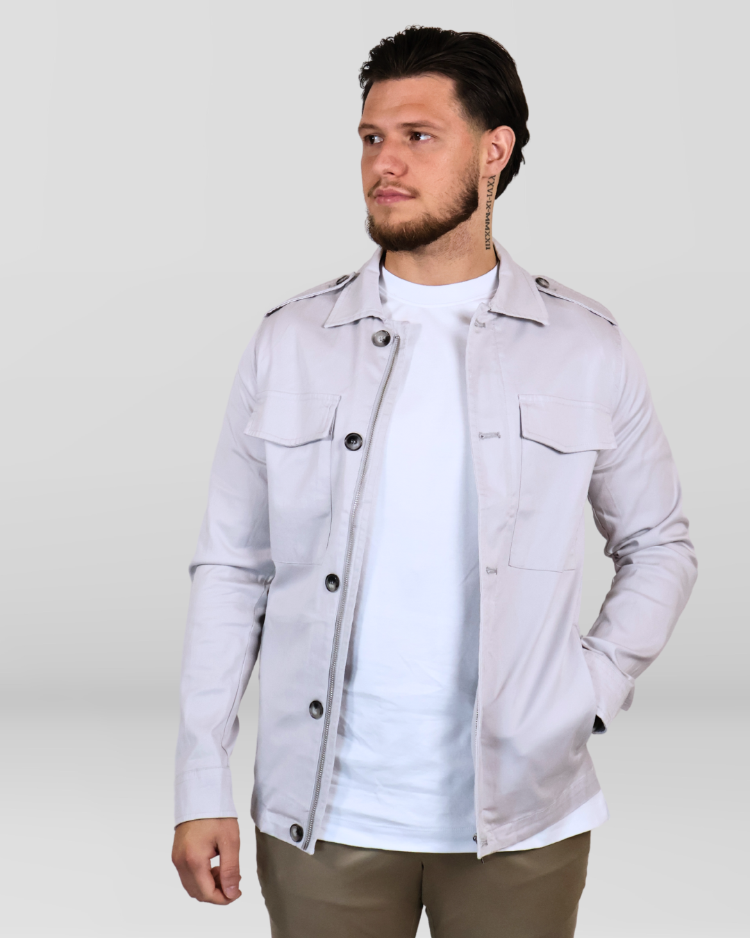 Jack Met Knopen Light Grey