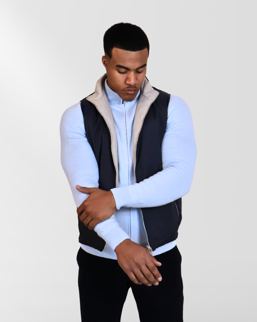 Dubbelzijdige Bodywarmer Navy/Beige