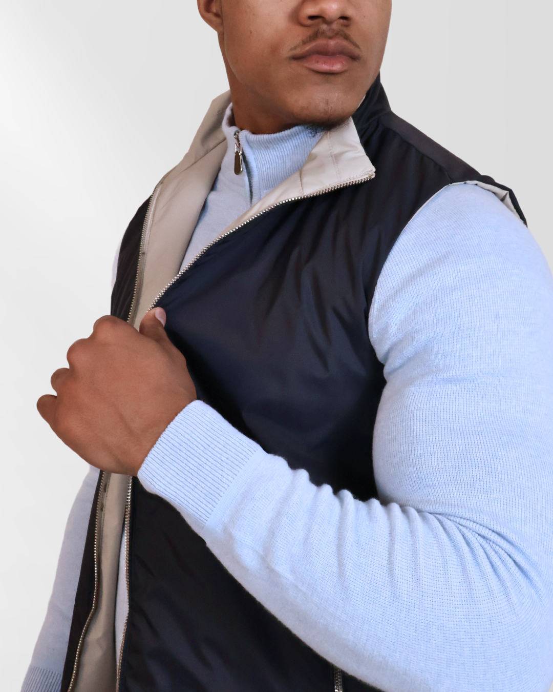 Dubbelzijdige Bodywarmer Navy/Beige