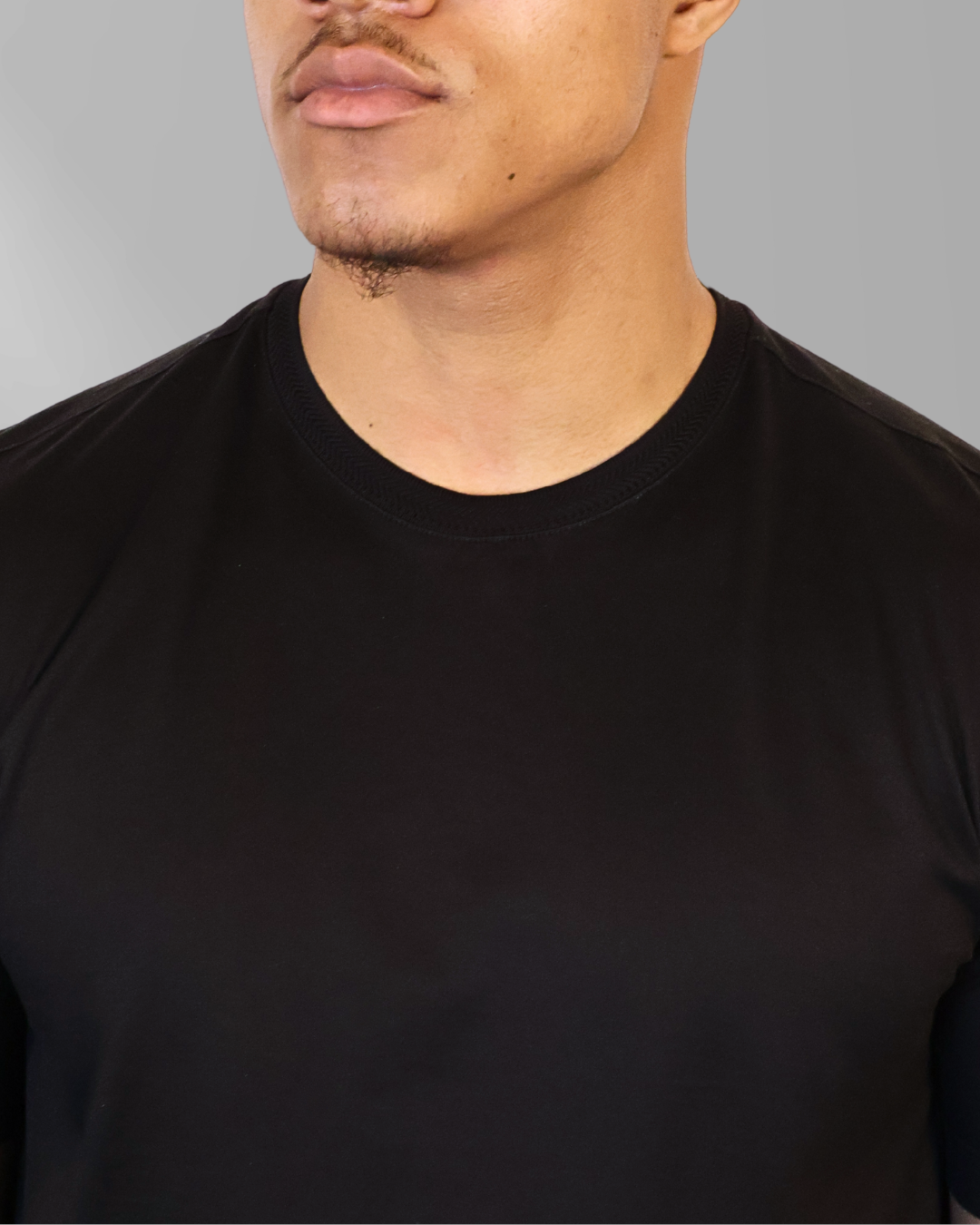 Mercesized T-Shirt met Kraagdesign Black
