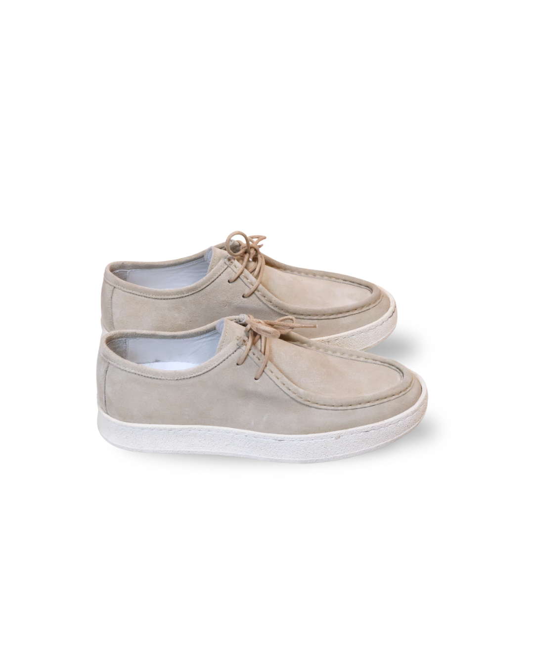 Suede Loafers Met Veters Beige