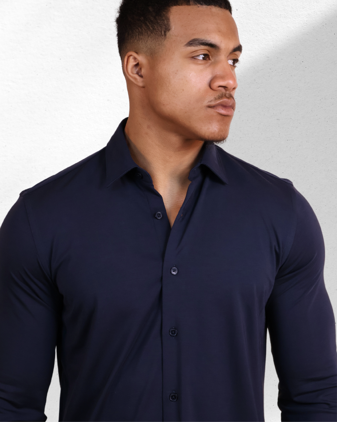 Stretch Overhemd Navy