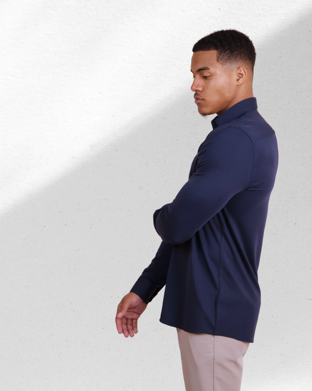 Stretch Overhemd Navy