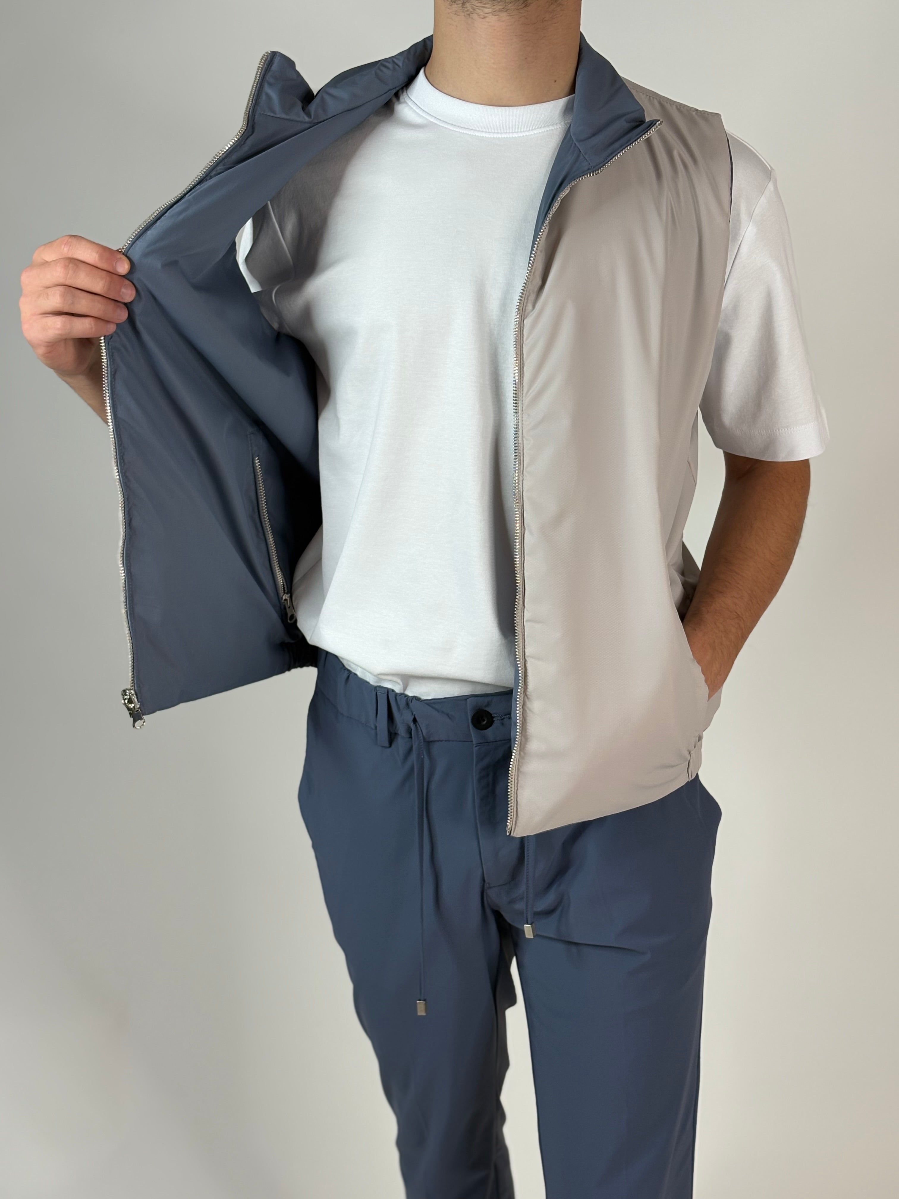 Dubbelzijdige Bodywarmer Indigo/Grey