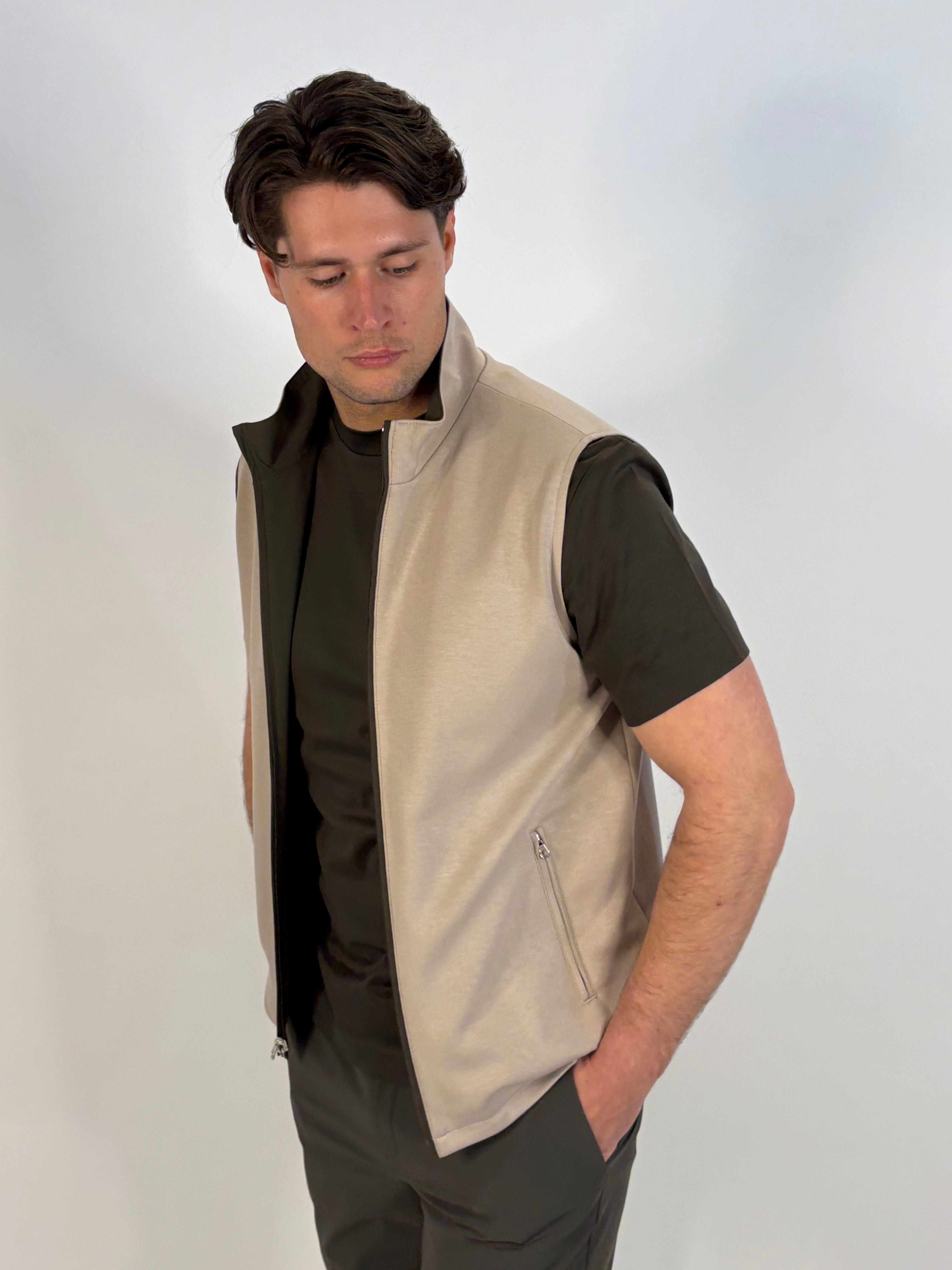 Marfélli Two-Sided Gilet Khaki/Beige