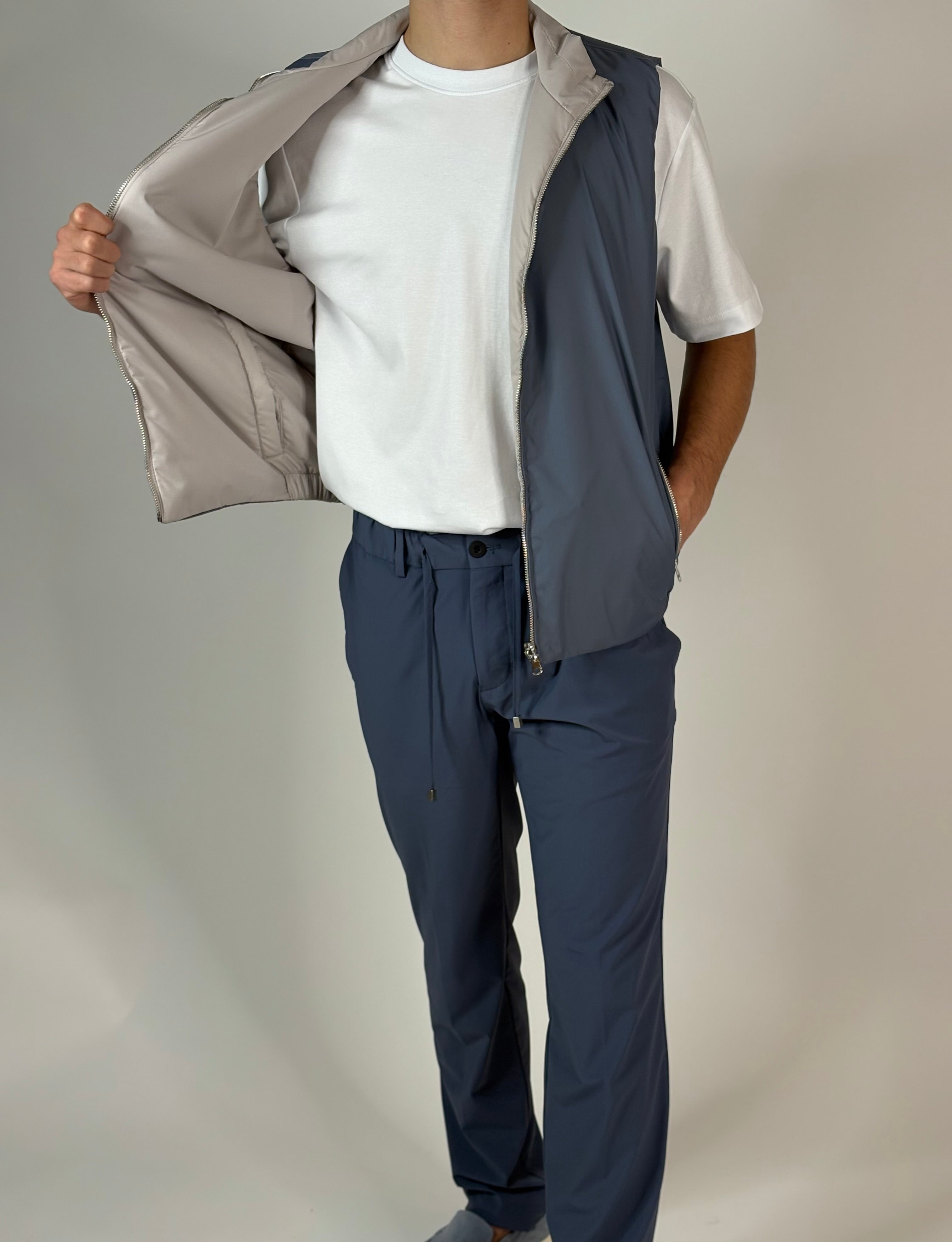 Dubbelzijdige Bodywarmer Indigo/Grey