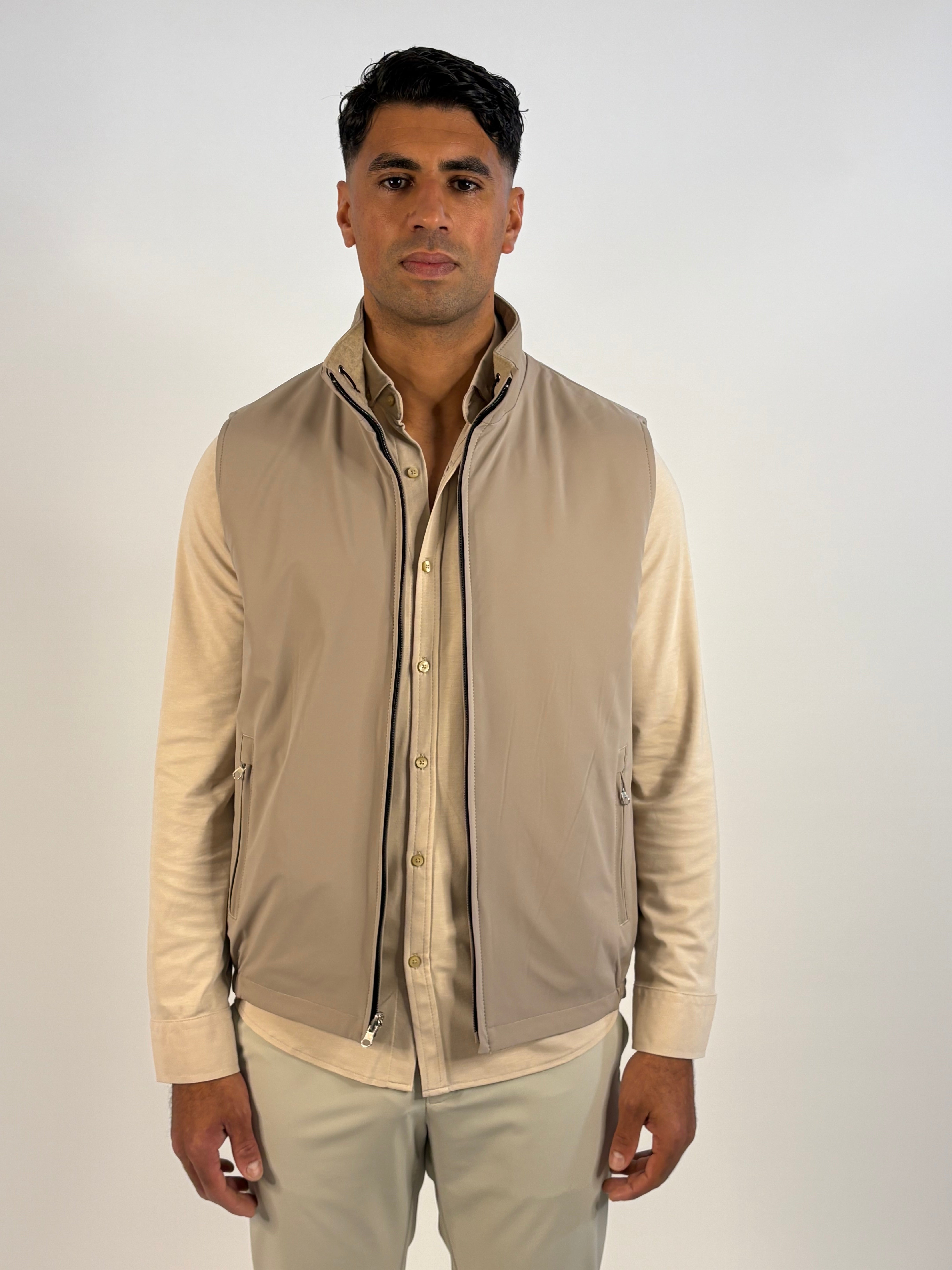 Marfélli Two-Sides Brushed wool Gilet Beige
