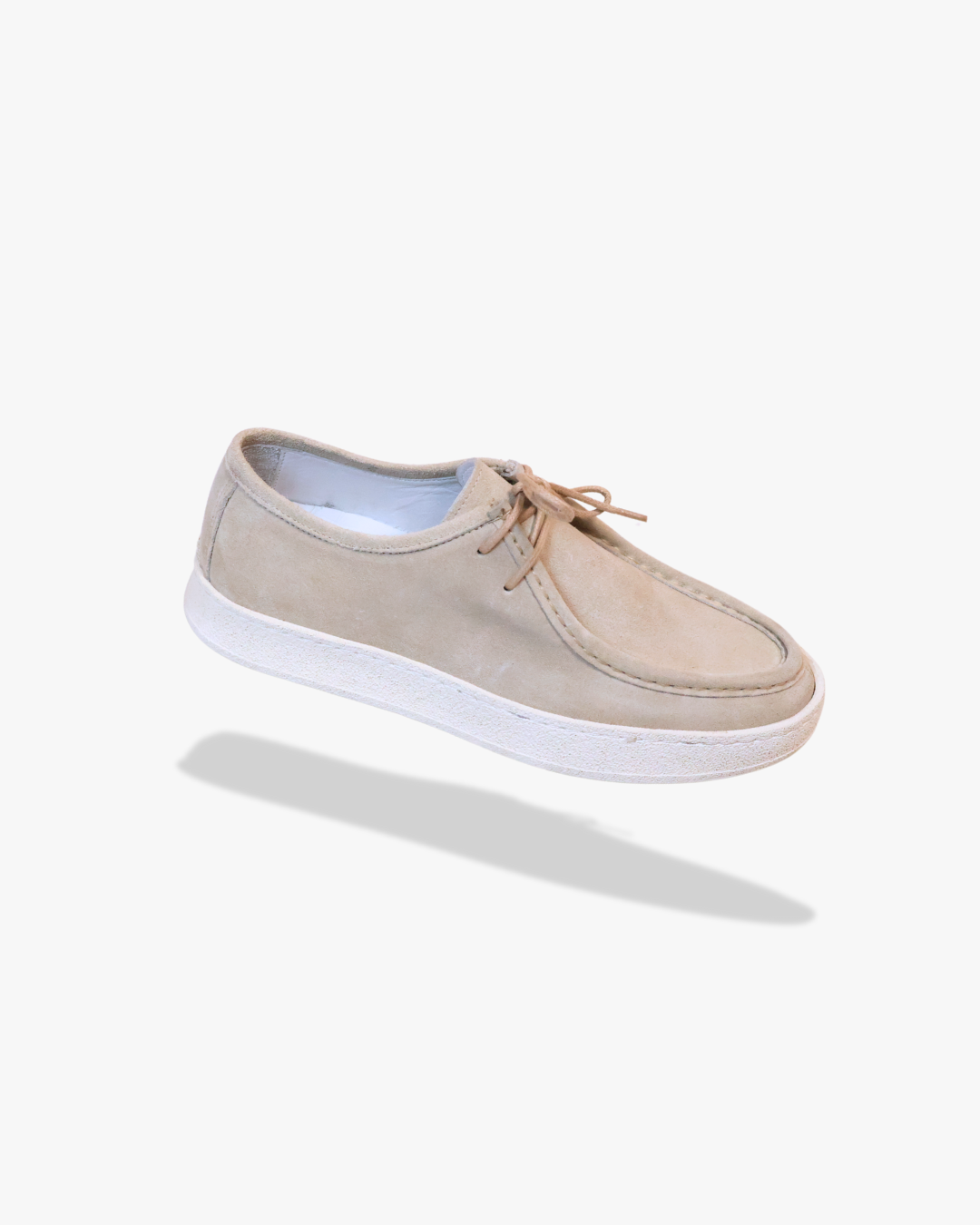 Suede Loafers Met Veters Beige