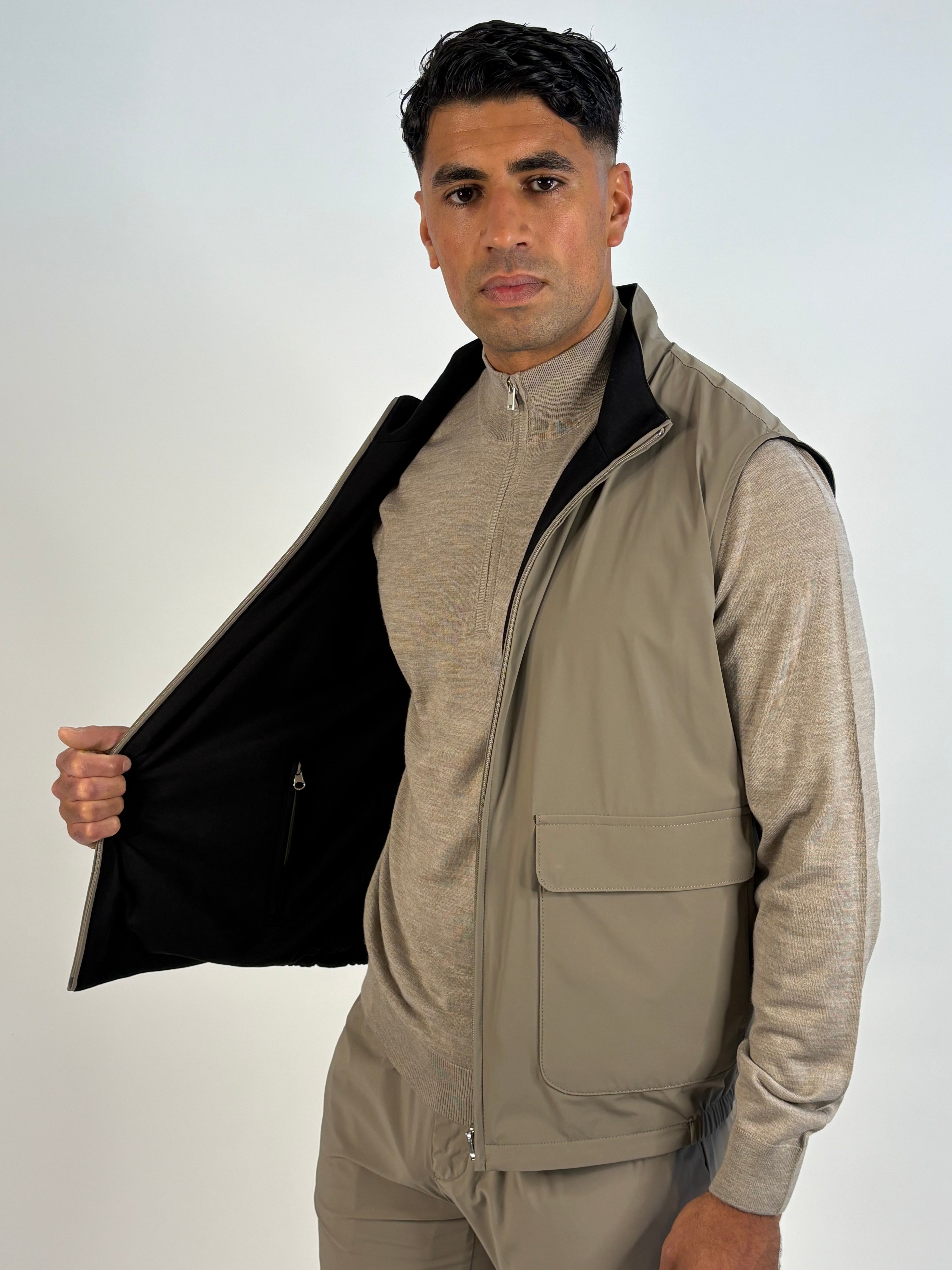 Marfélli Two-Sides Gilet Taupe/Black