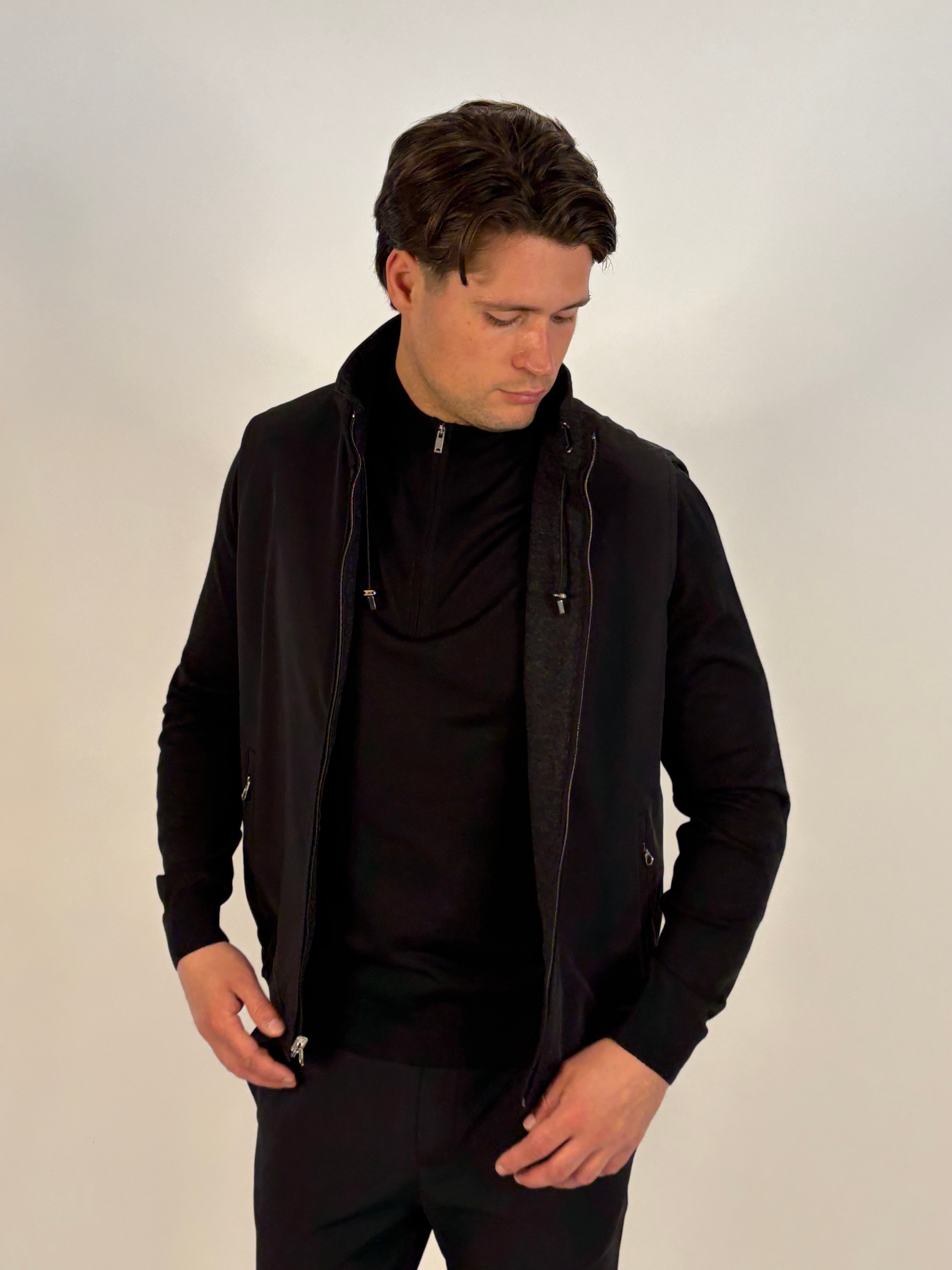 Marfélli Two-Sides Brushed wool Gilet Black