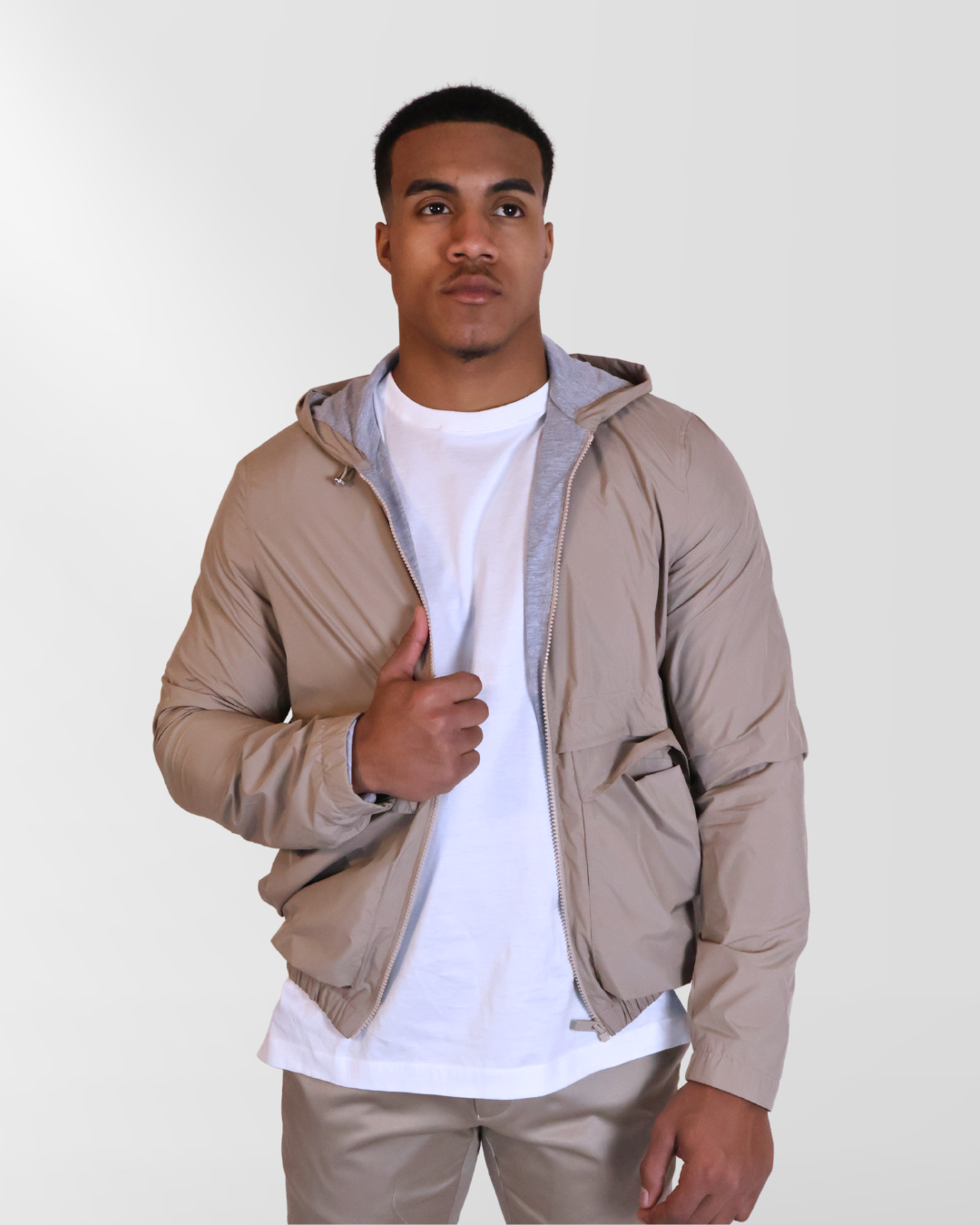 Hooded Summer Jacket Beige