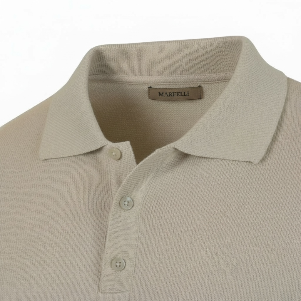 Polo Tricot Élégance Longsleeve Beige