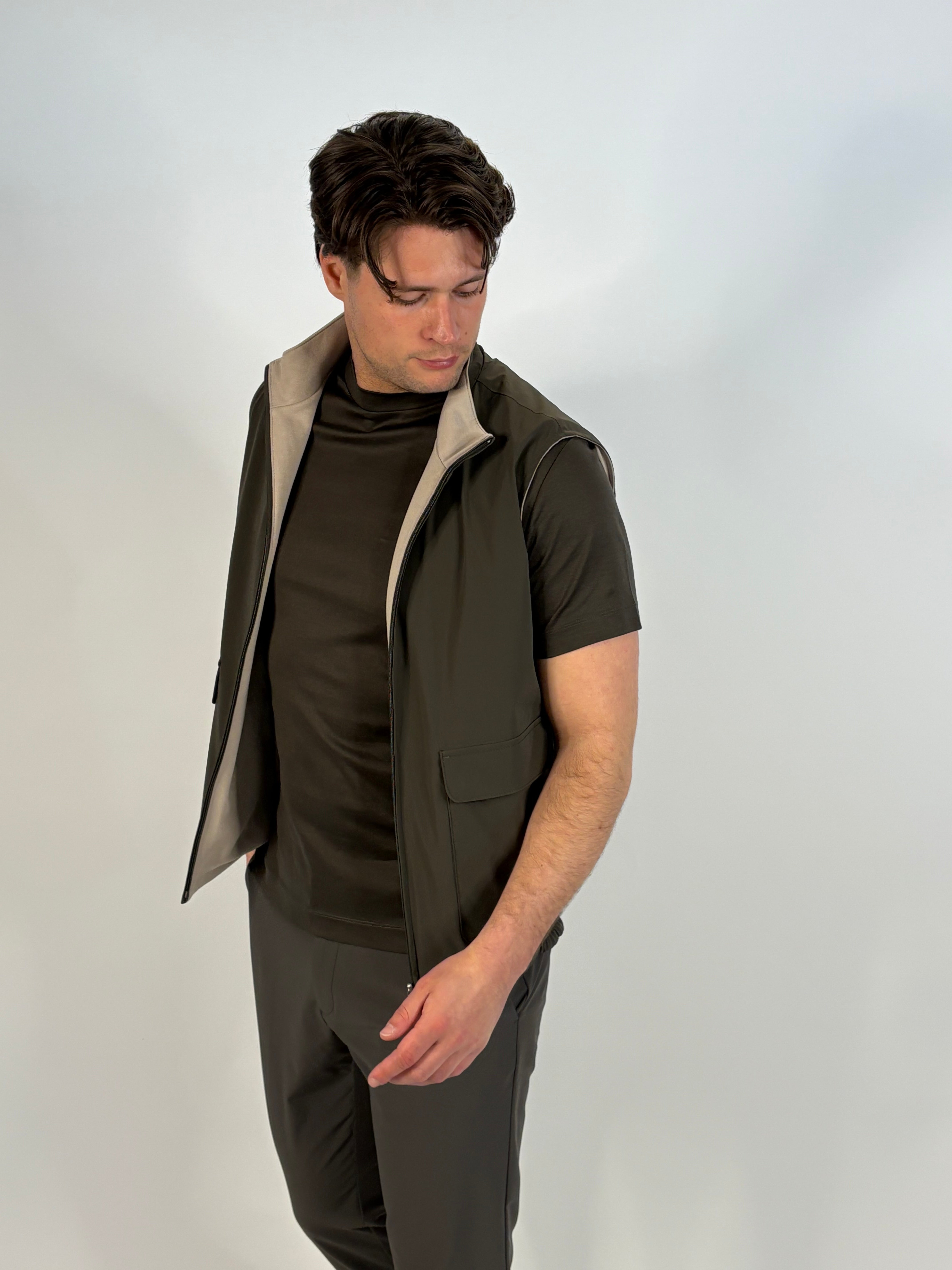 Marfélli Two-Sided Gilet Khaki/Beige