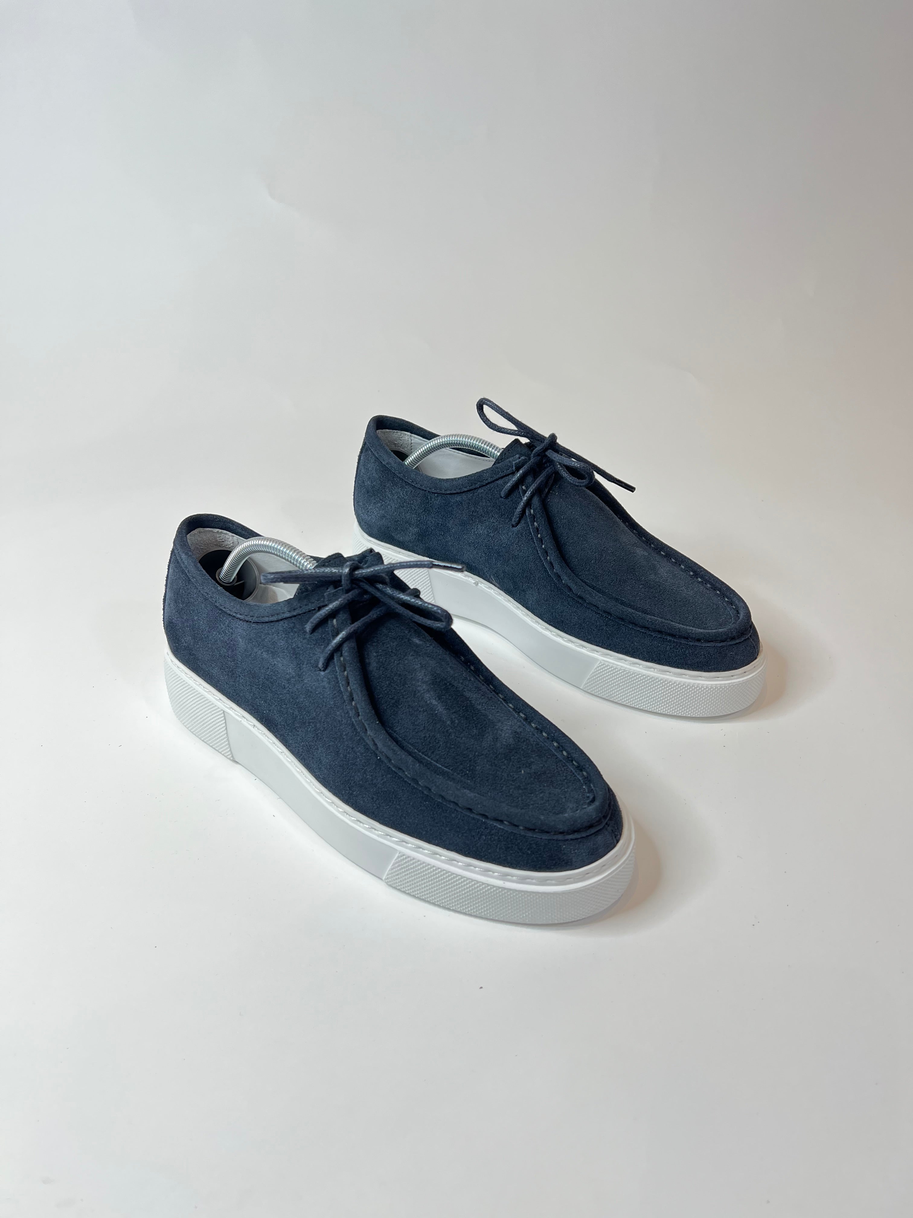 Marfélli Suede Loafers Met Veters Navy Blue