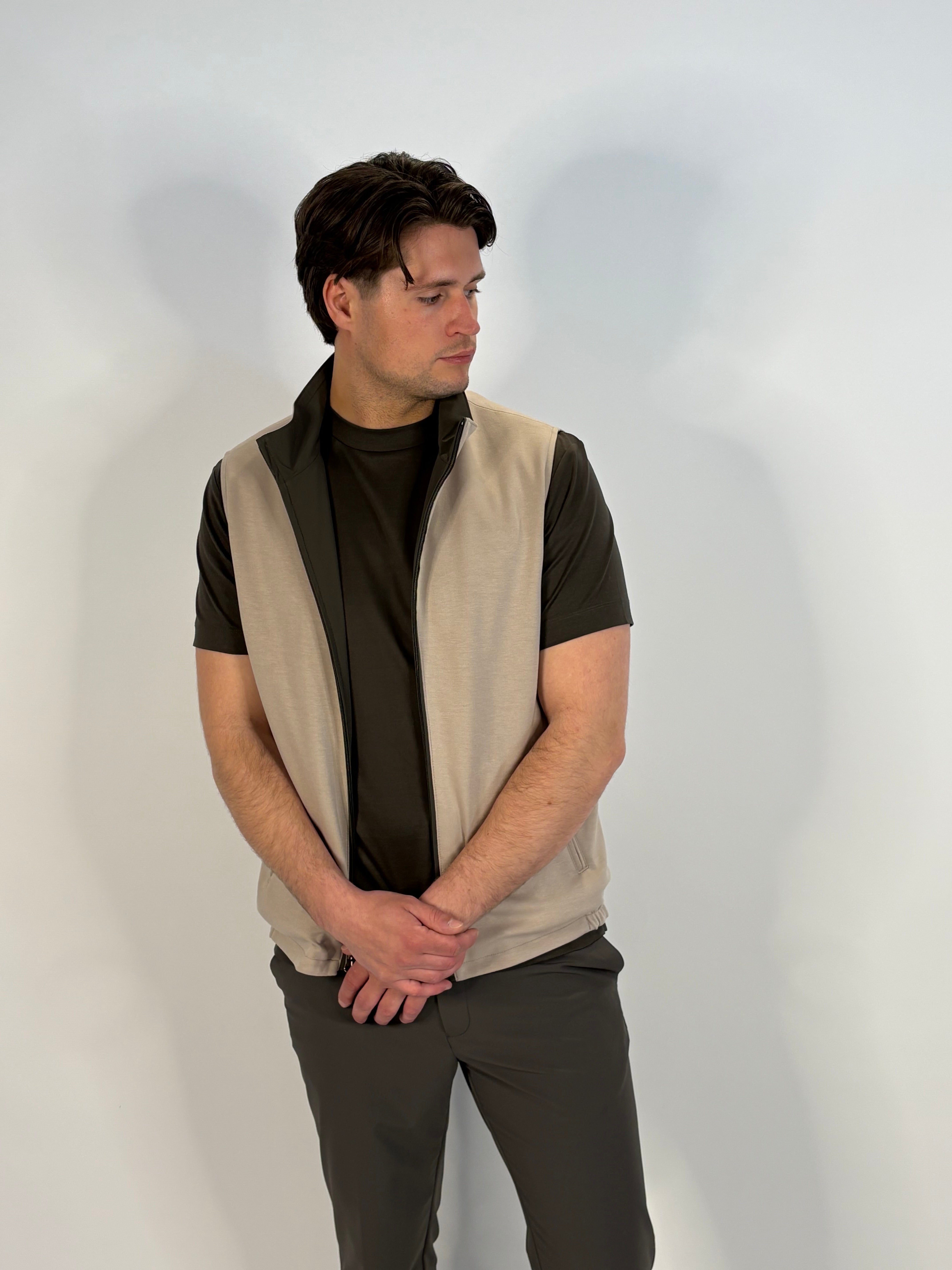 Marfélli Two-Sided Gilet Khaki/Beige