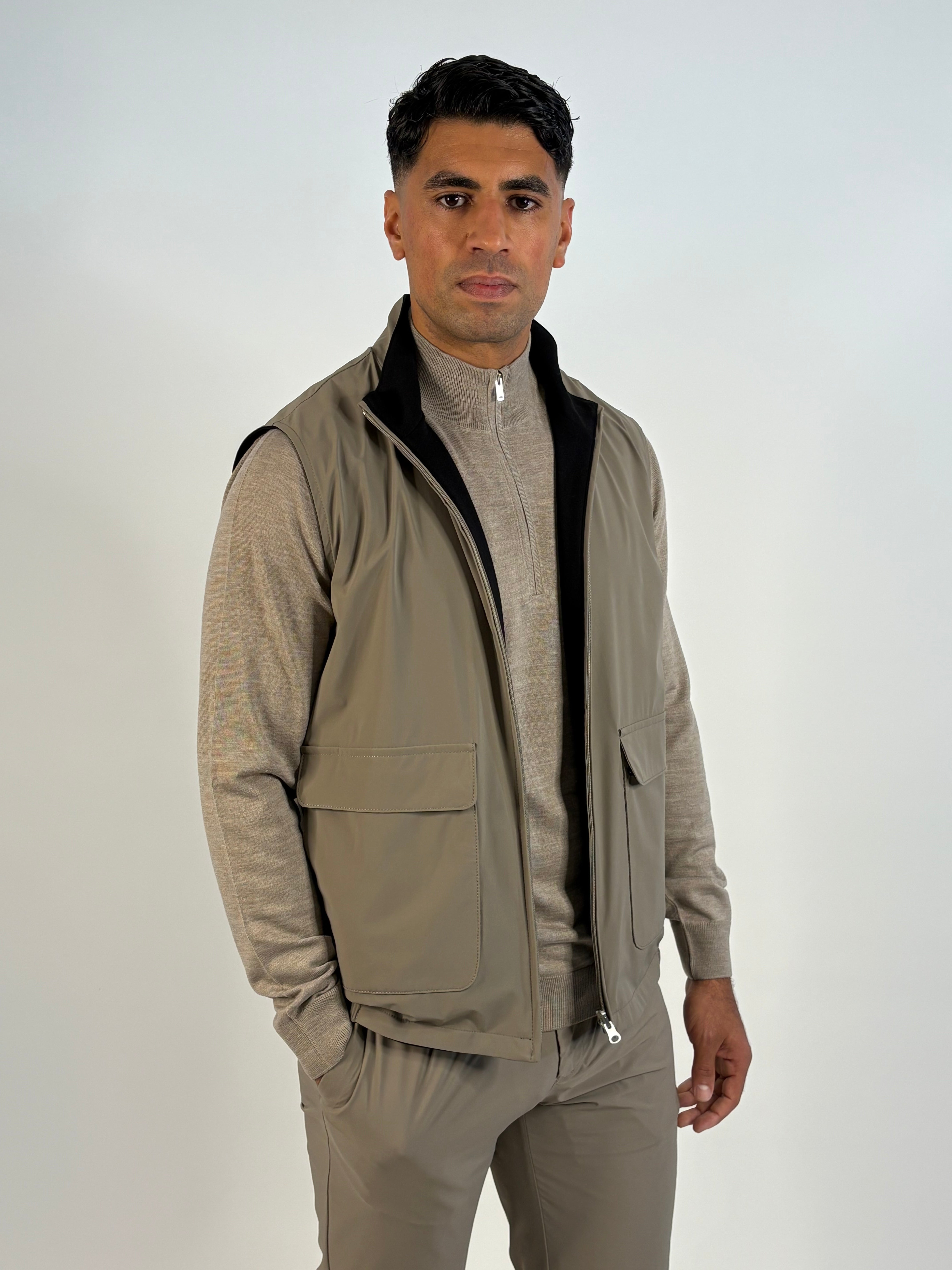 Marfélli Two-Sides Gilet Taupe/Black