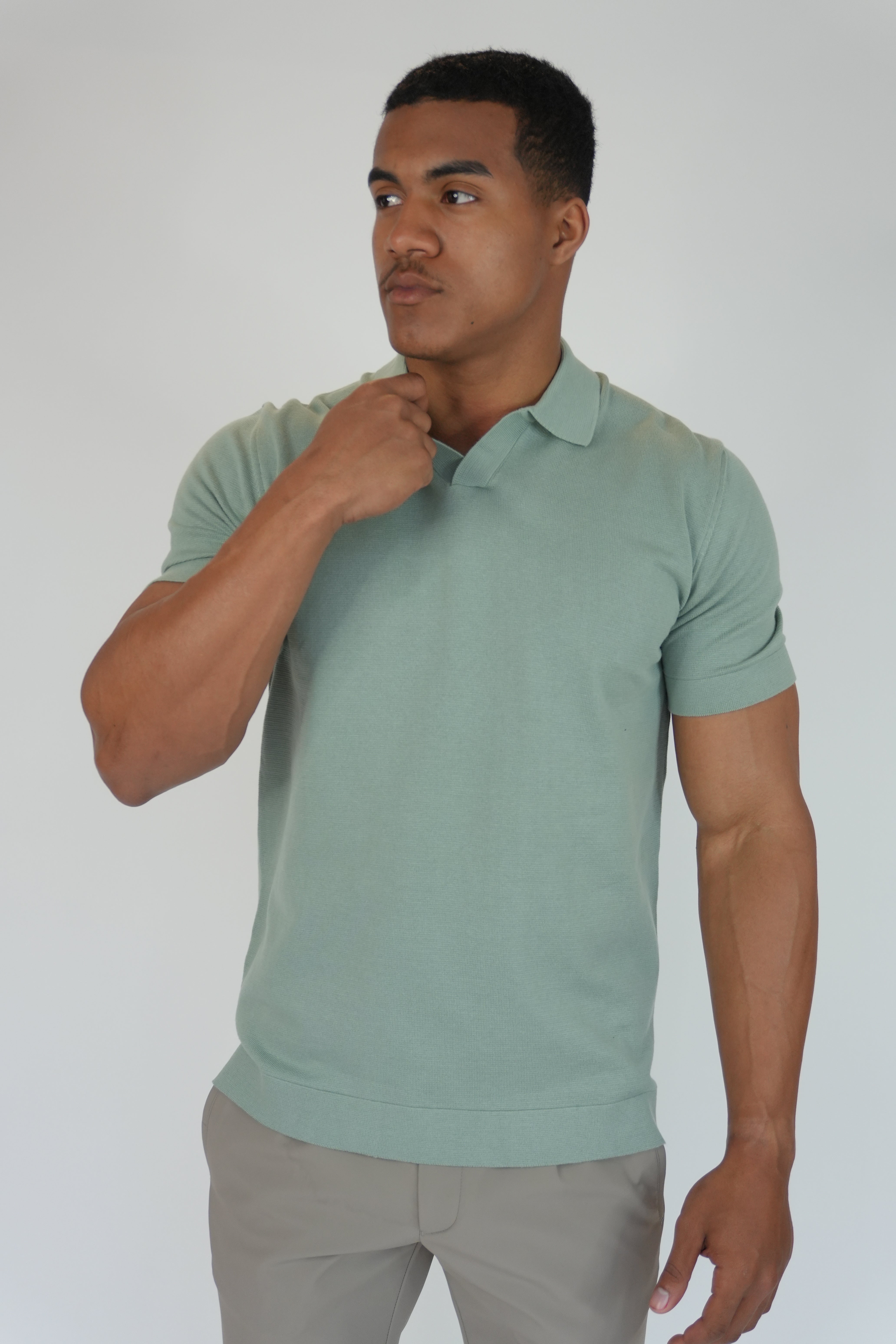 Elan Knit Polo Green