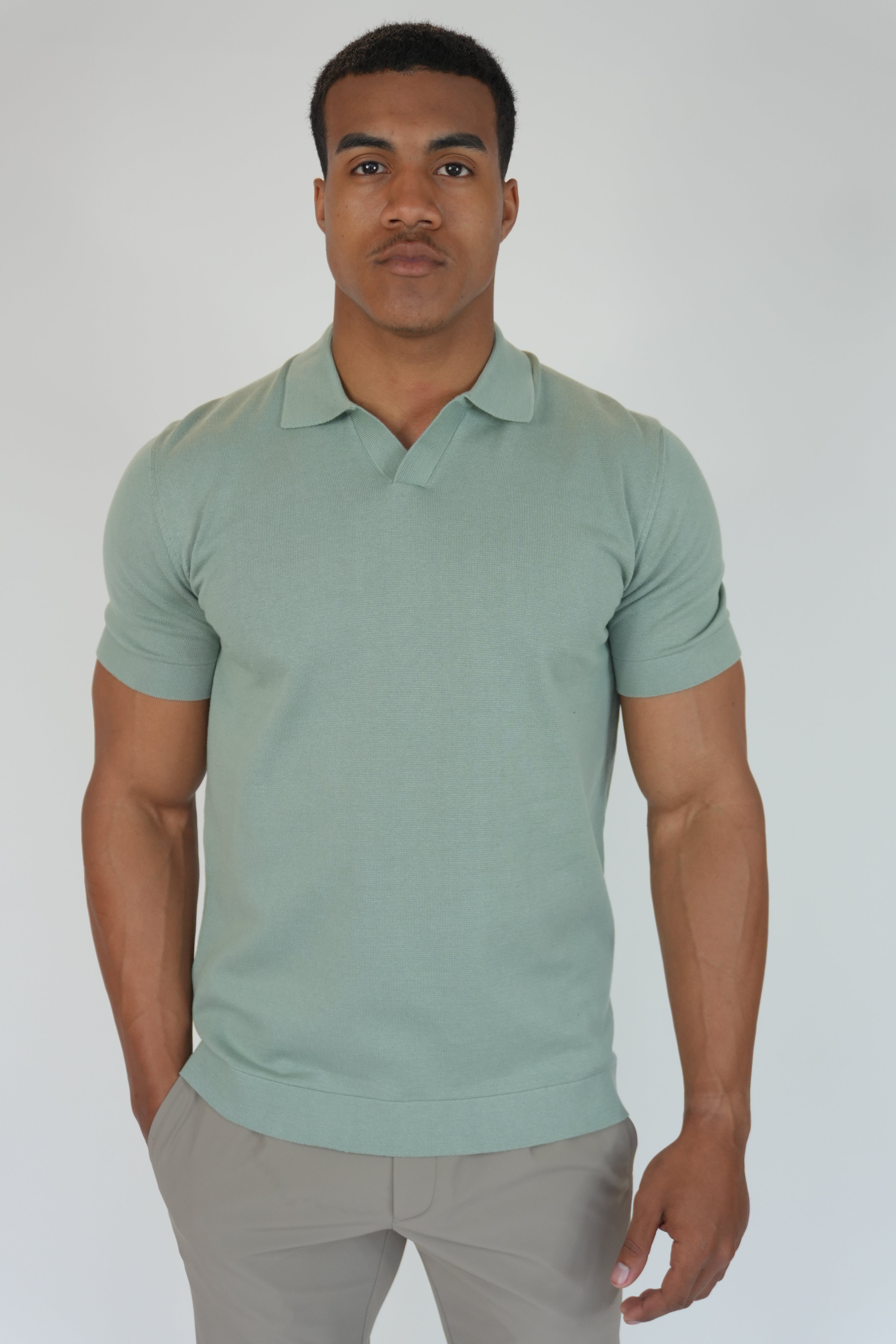 Elan Knit Polo Green