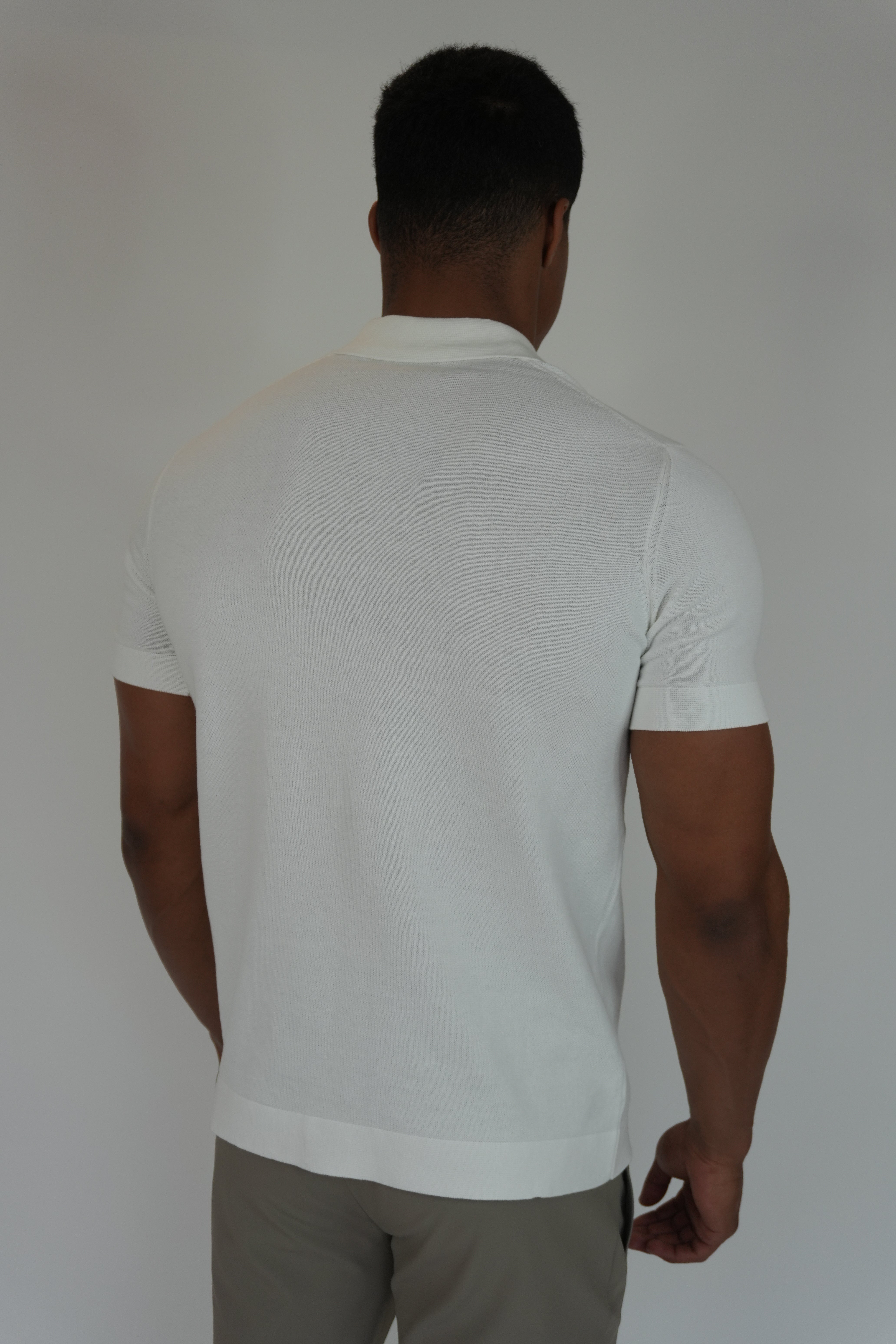 Elan Knit Polo White