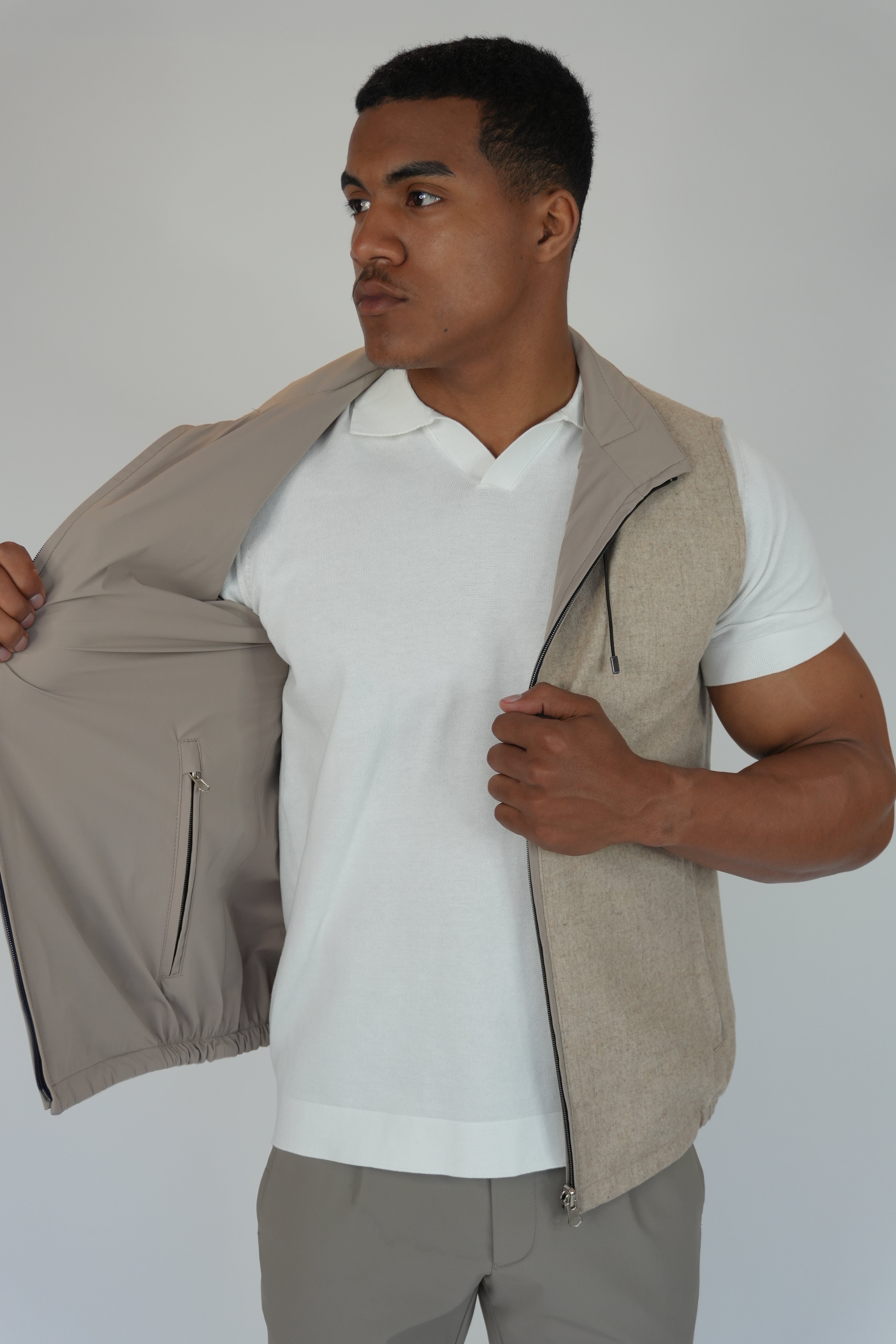 Dubbelzijdige Bodywarmer Beige