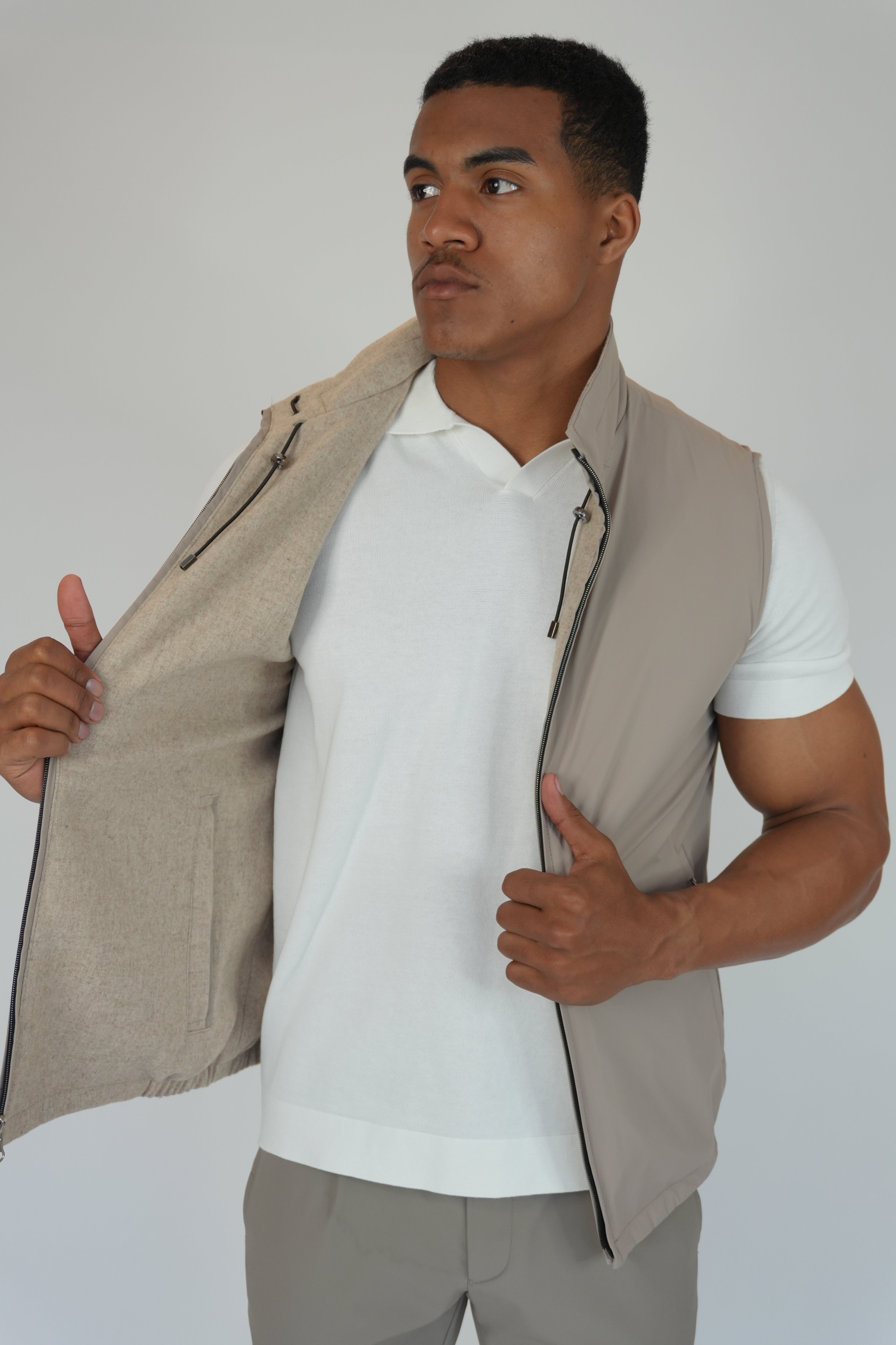 Dubbelzijdige Bodywarmer Beige