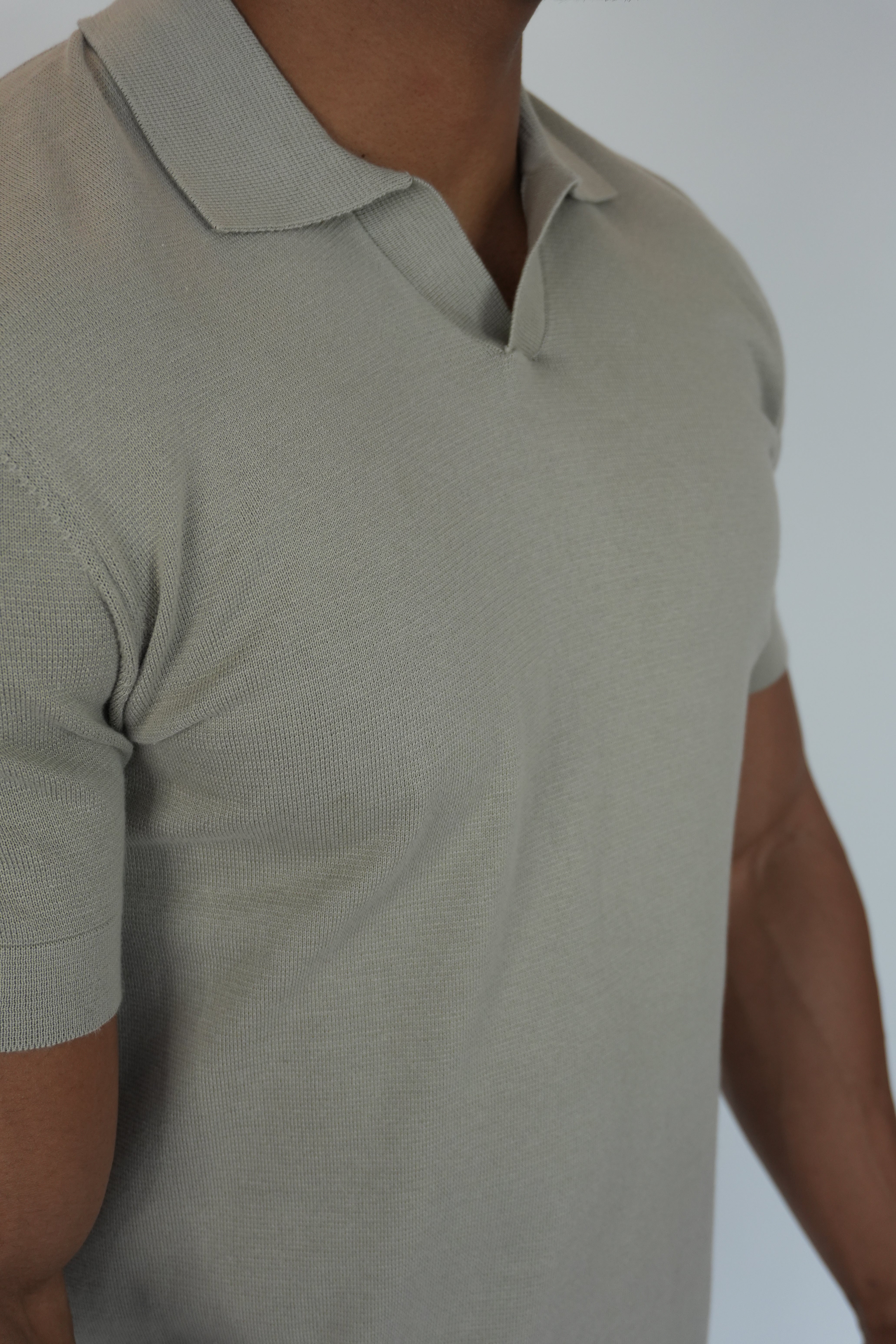 Elan Knit Polo Greige
