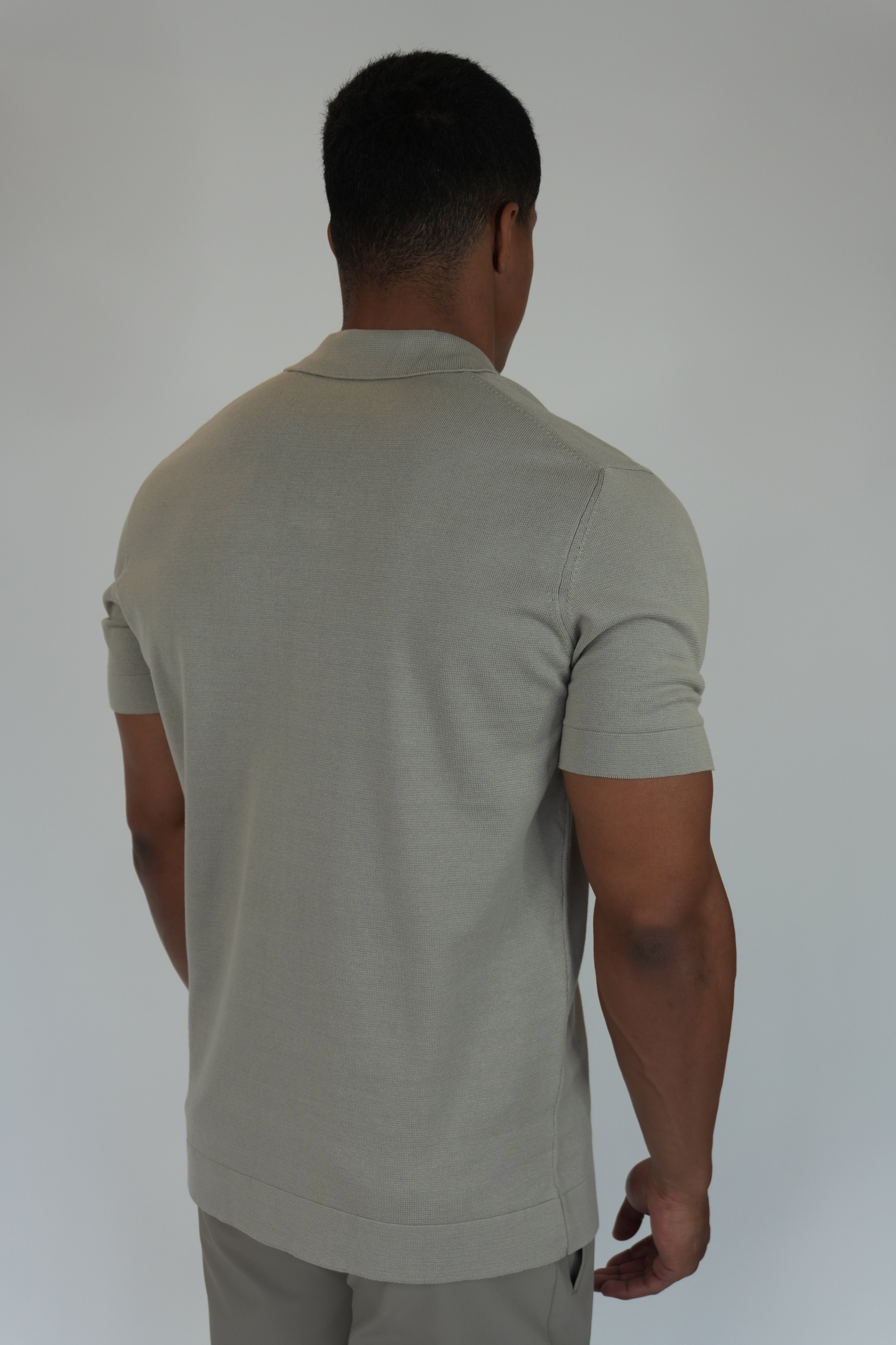 Elan Knit Polo Grey