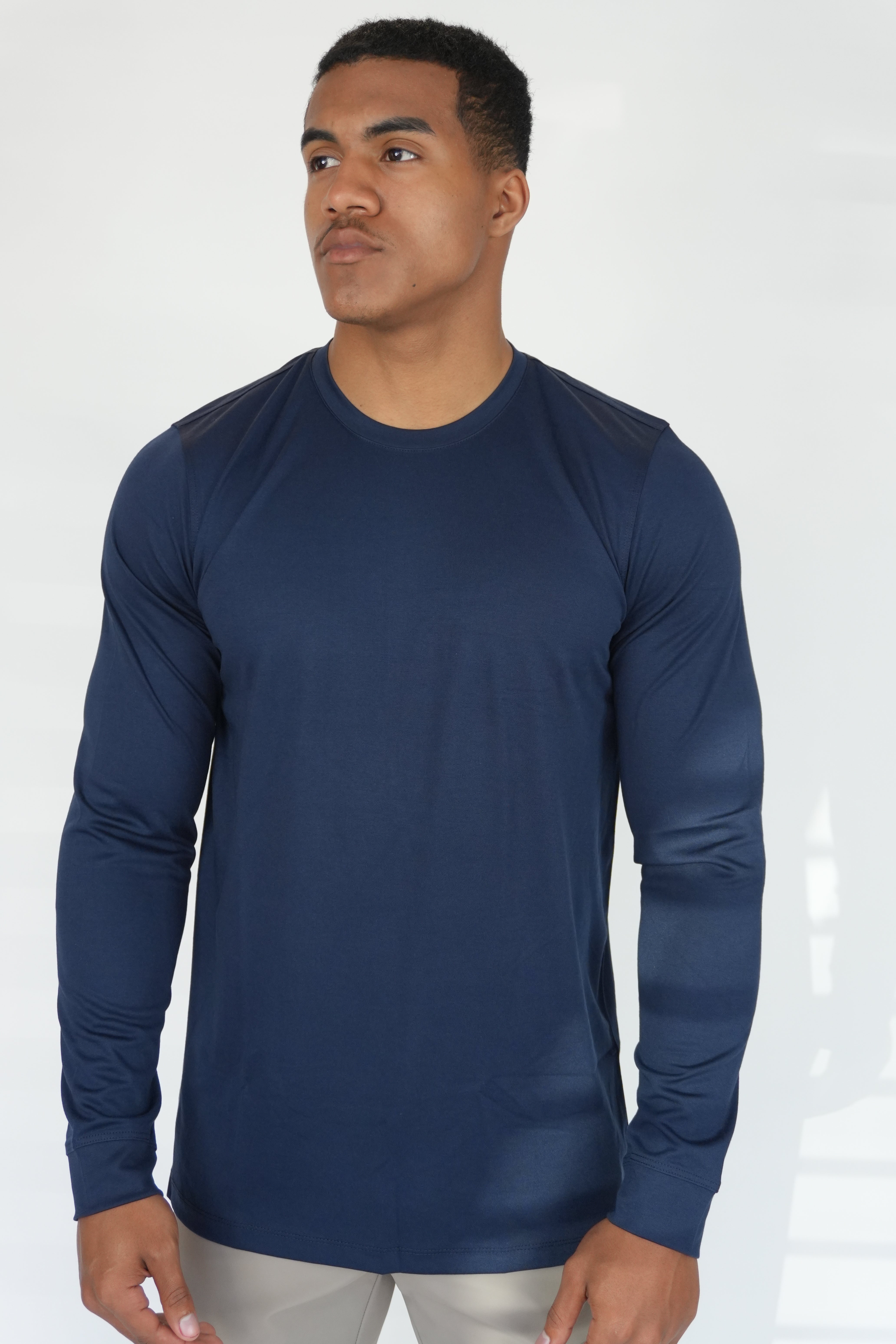 Mercesized Longsleeve Navy Blue