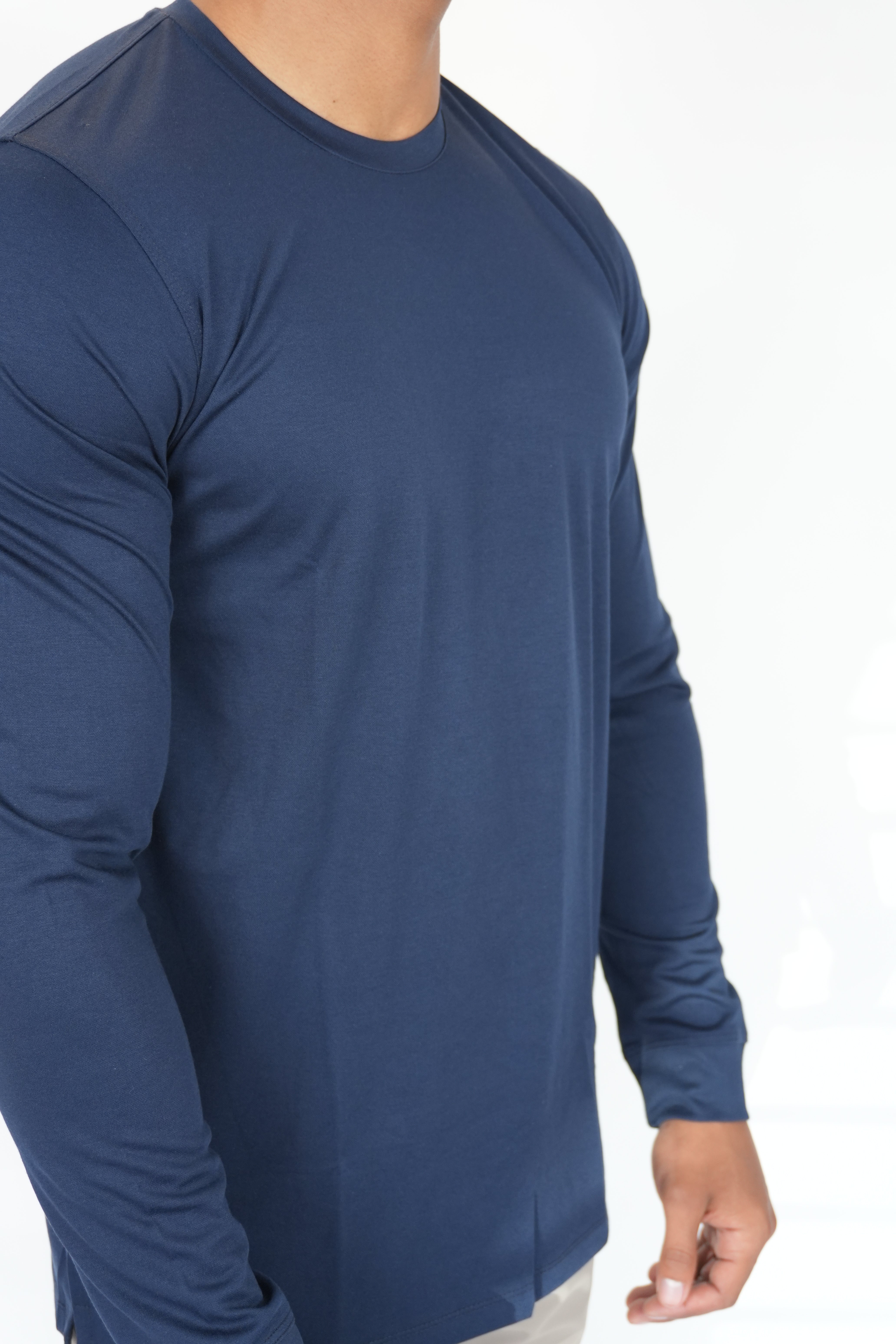 Mercesized Longsleeve Navy Blue