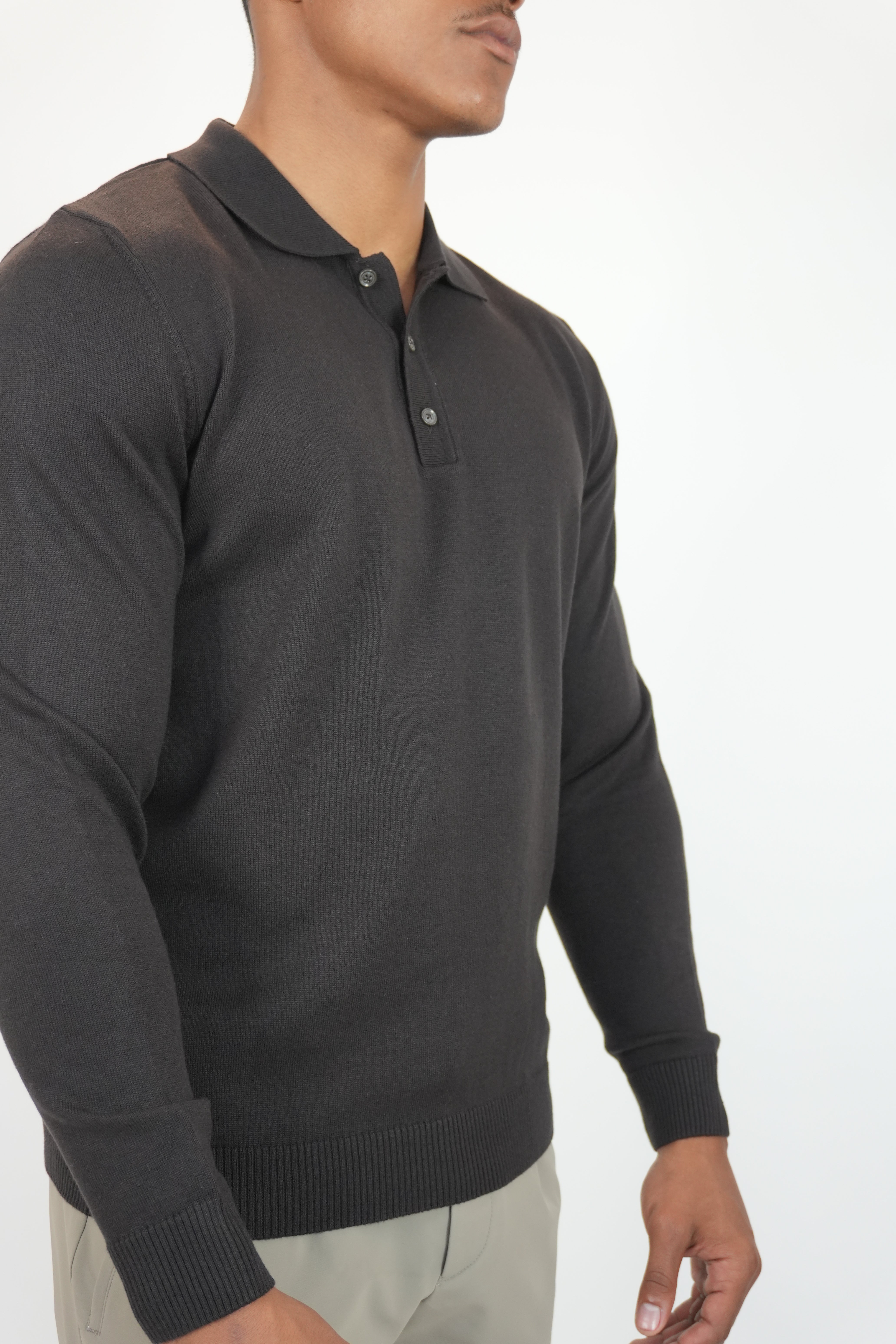 Polo Tricot Élégance Longsleeve Black