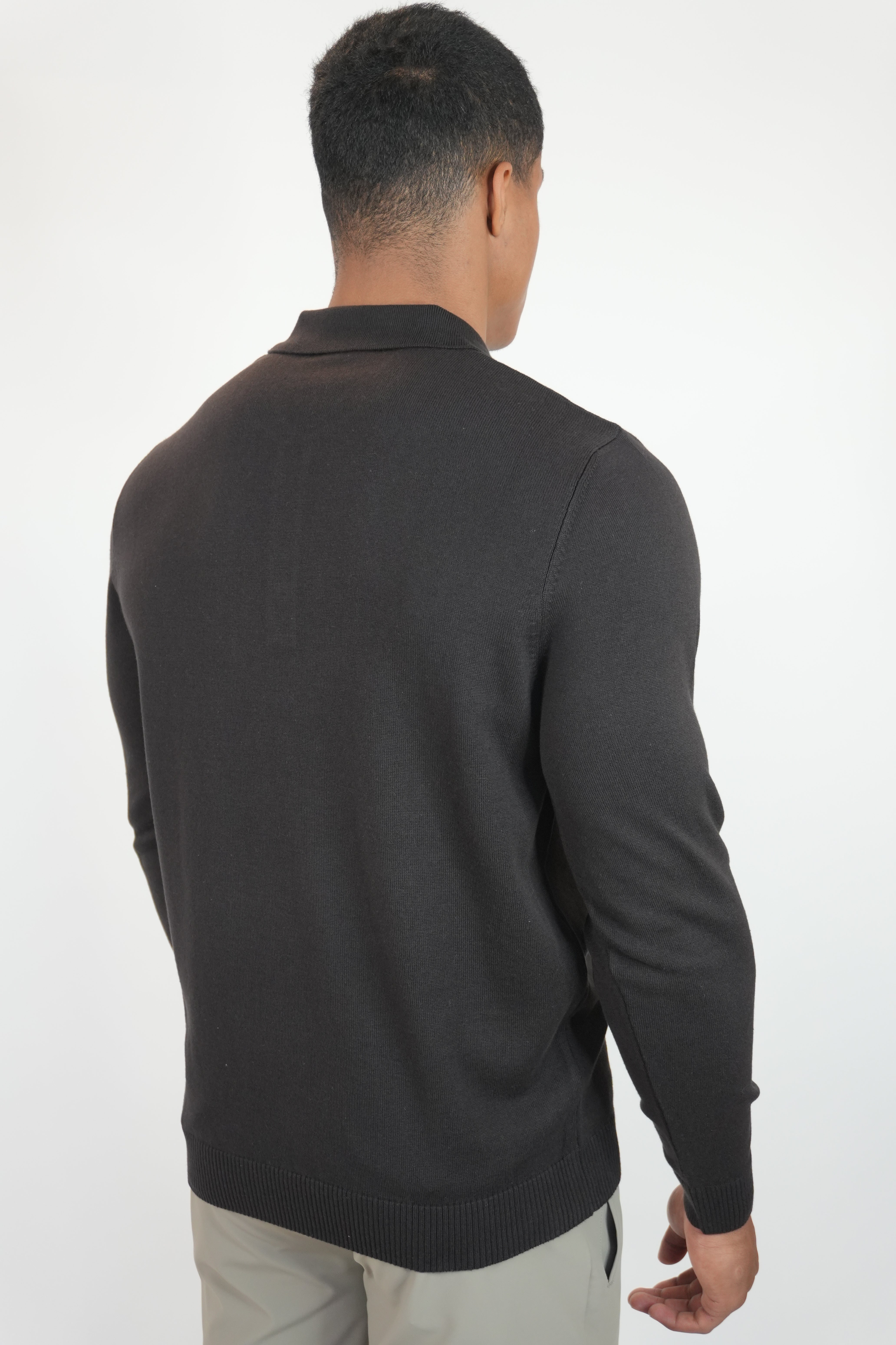 Polo Tricot Élégance Longsleeve Black