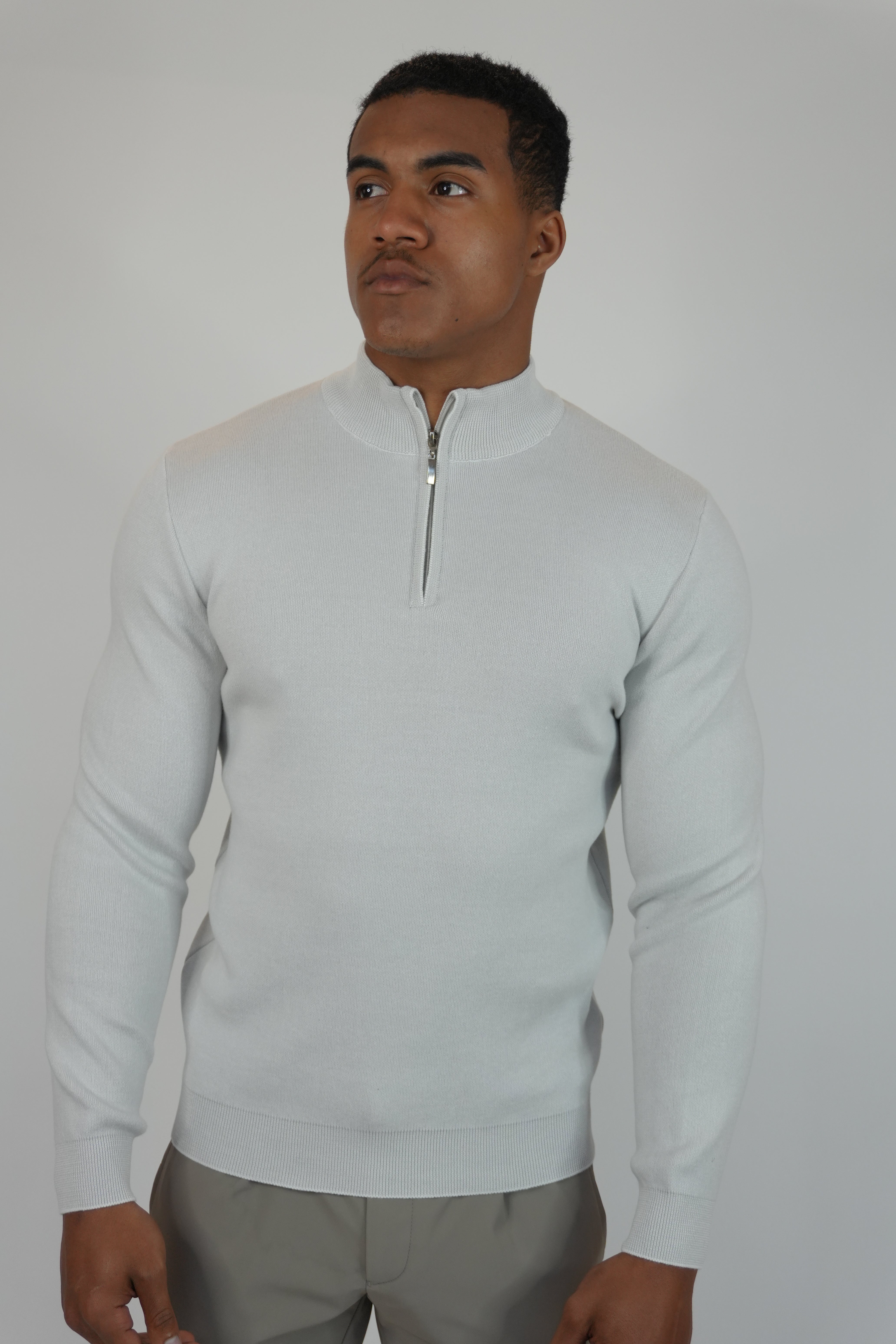Half-Zip Sweater White