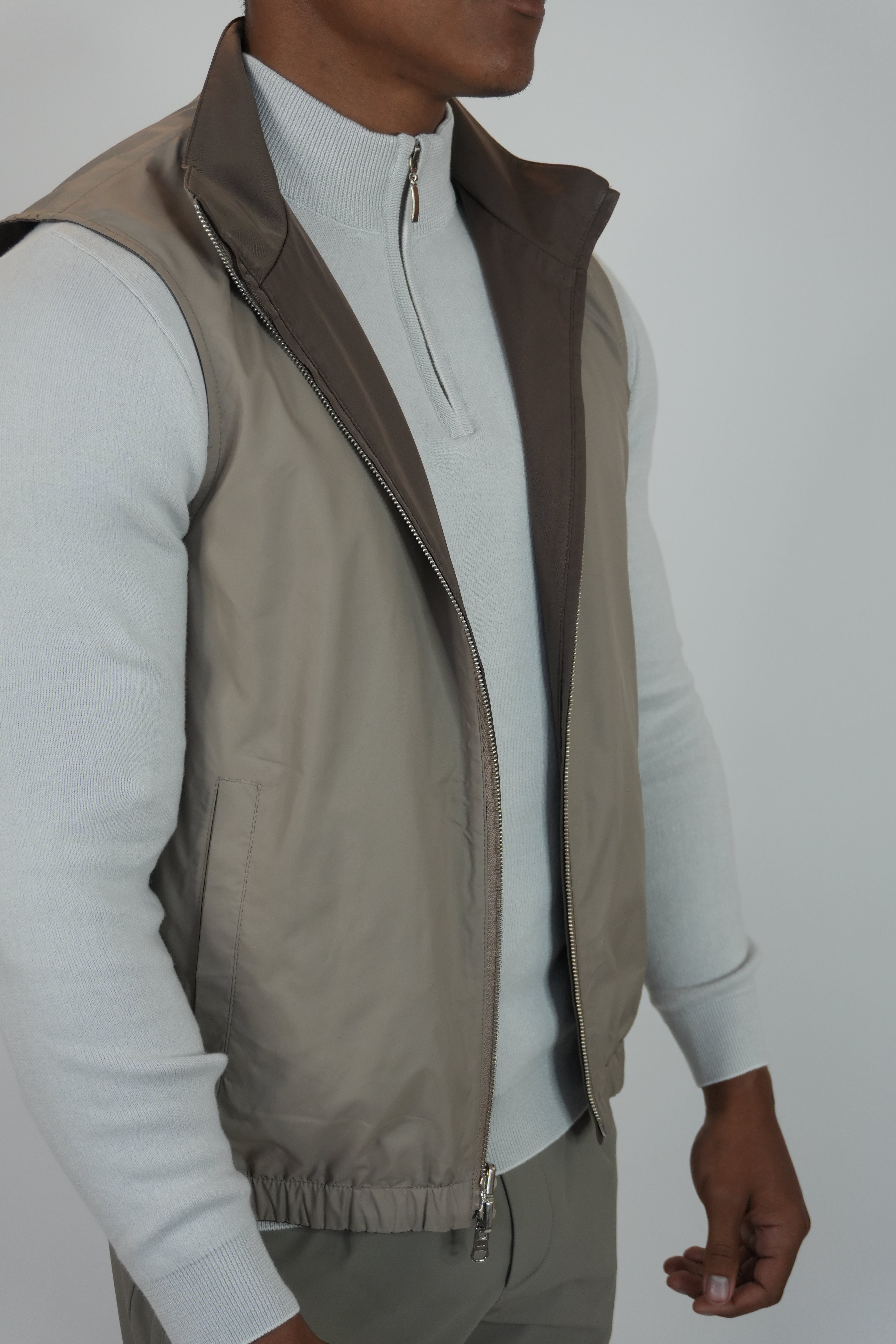 Dubbelzijdige Bodywarmer Bruin/Beige