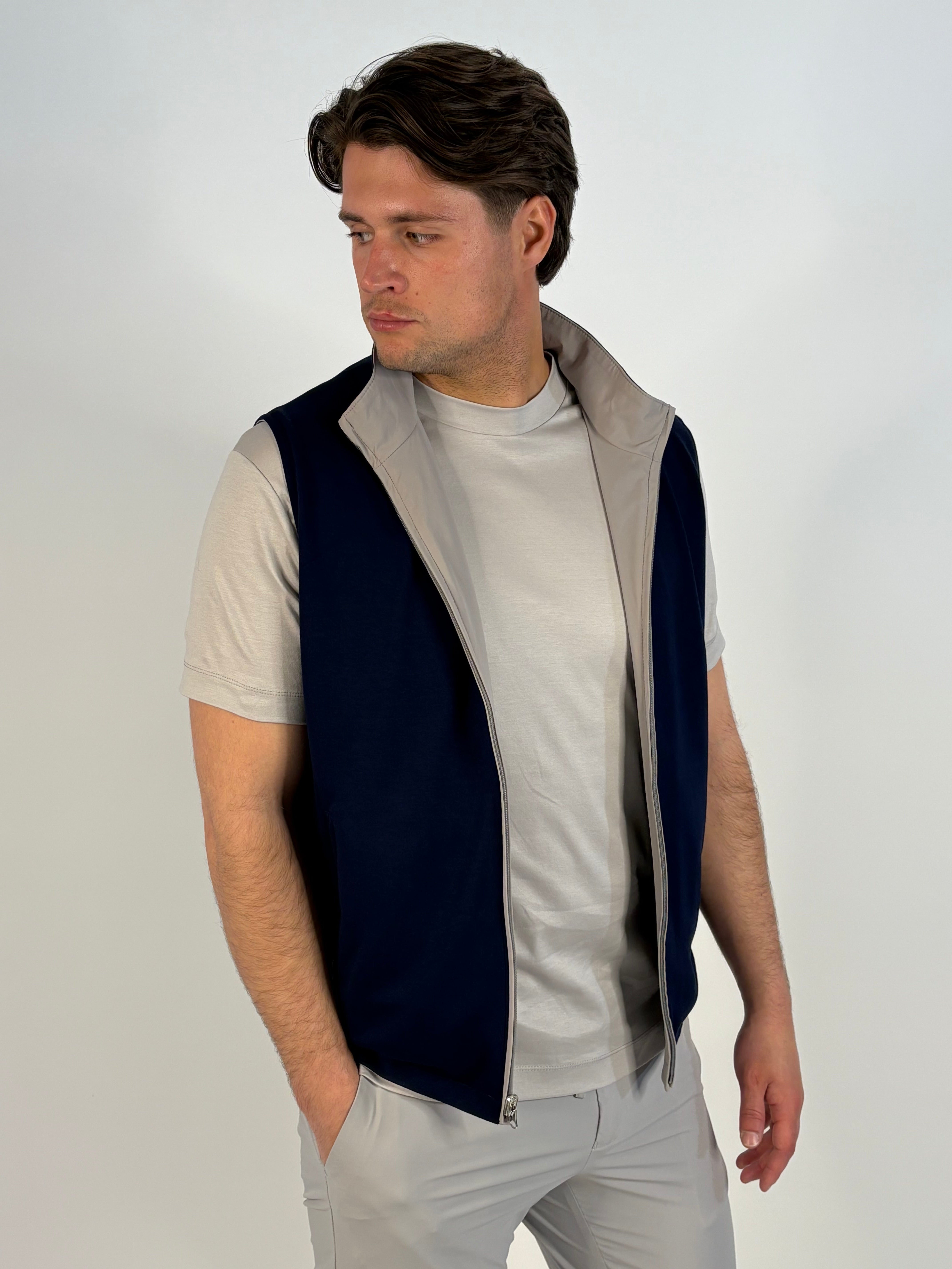 Marfélli Two-Sided Gilet Light Grey/Navy